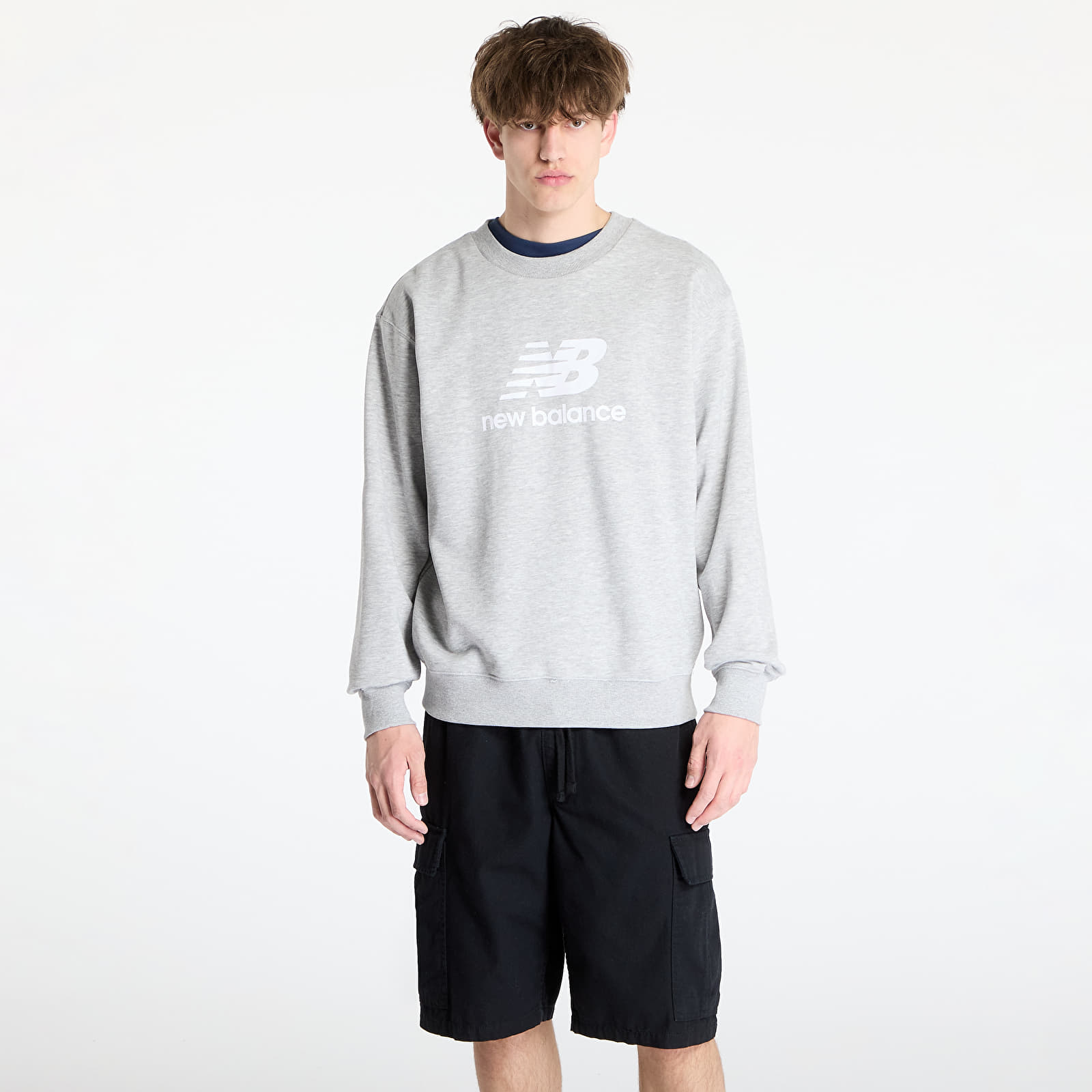 Sweatshirts New Balance Stacked Logo French Hoodie Grey