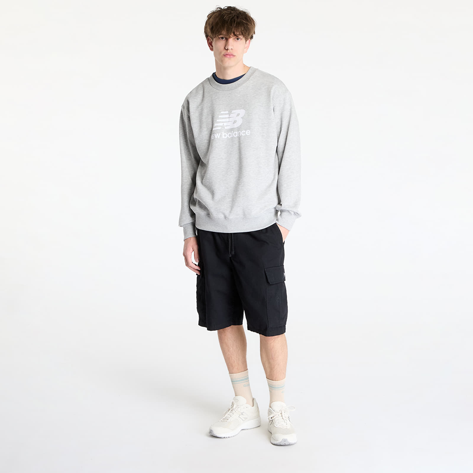 Sweatshirts New Balance Stacked Logo French Hoodie Grey
