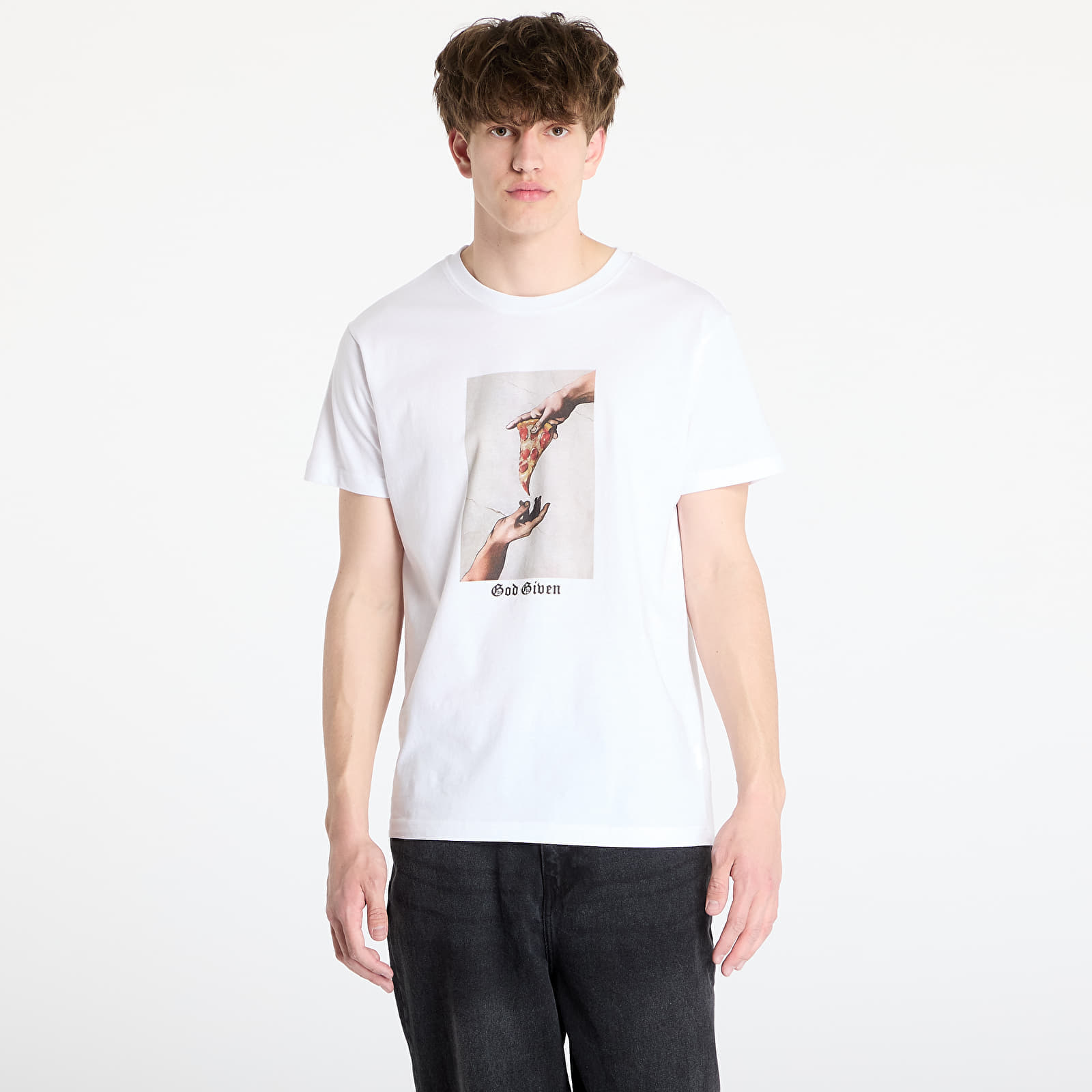 T-shirt Urban Classics God Given Pizza Tee White XL
