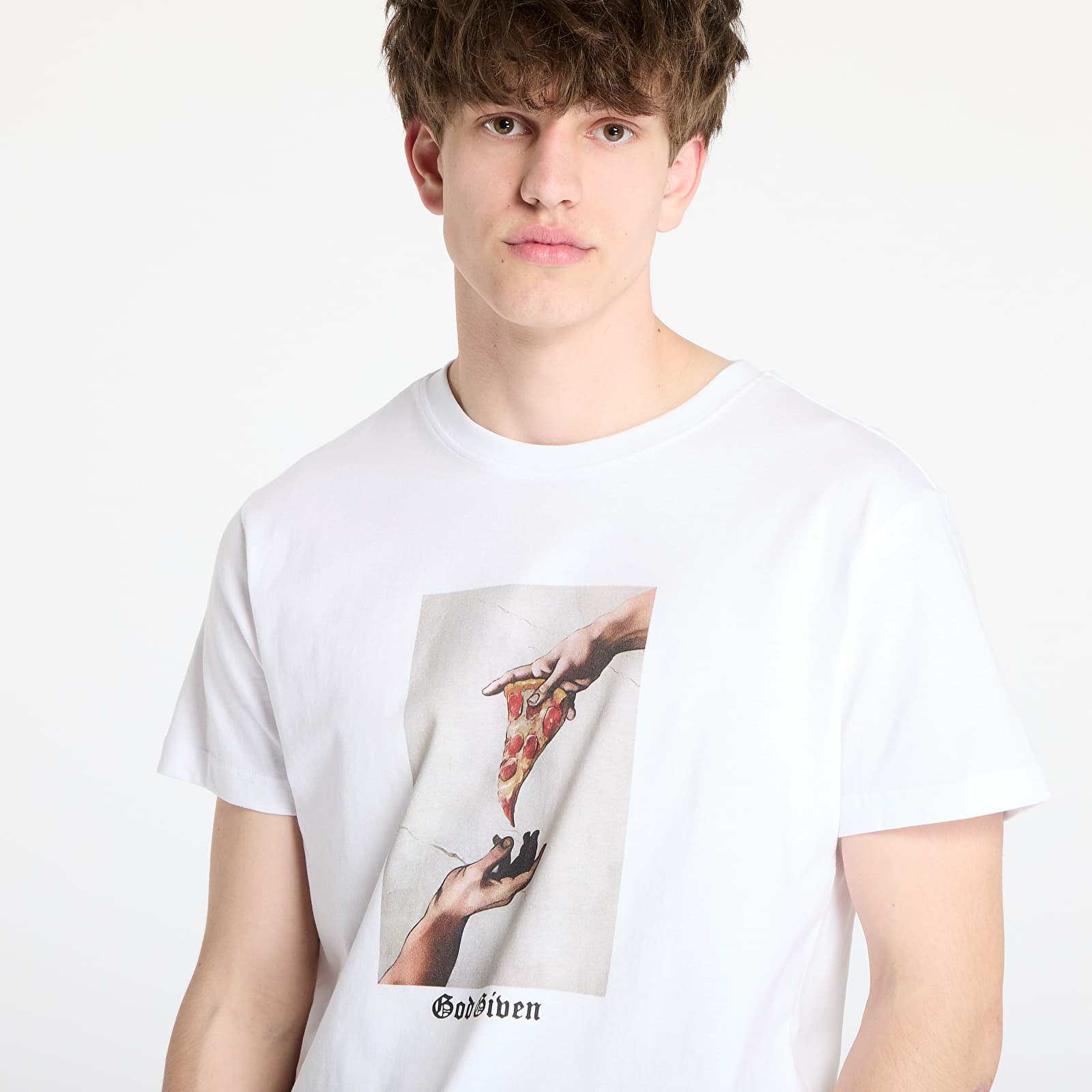 T-shirts Urban Classics God Given Pizza Tee White