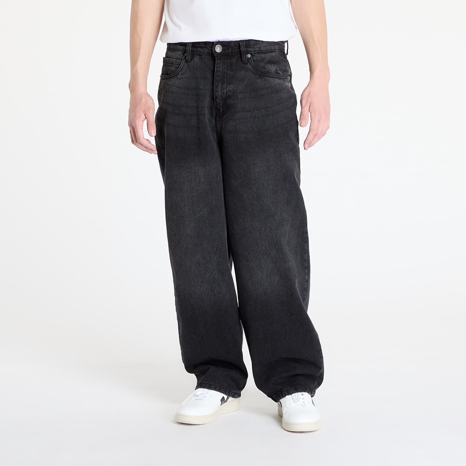 Püksid Urban Classics Tapered Heavy Ounce Baggy Jeans Black Washed
