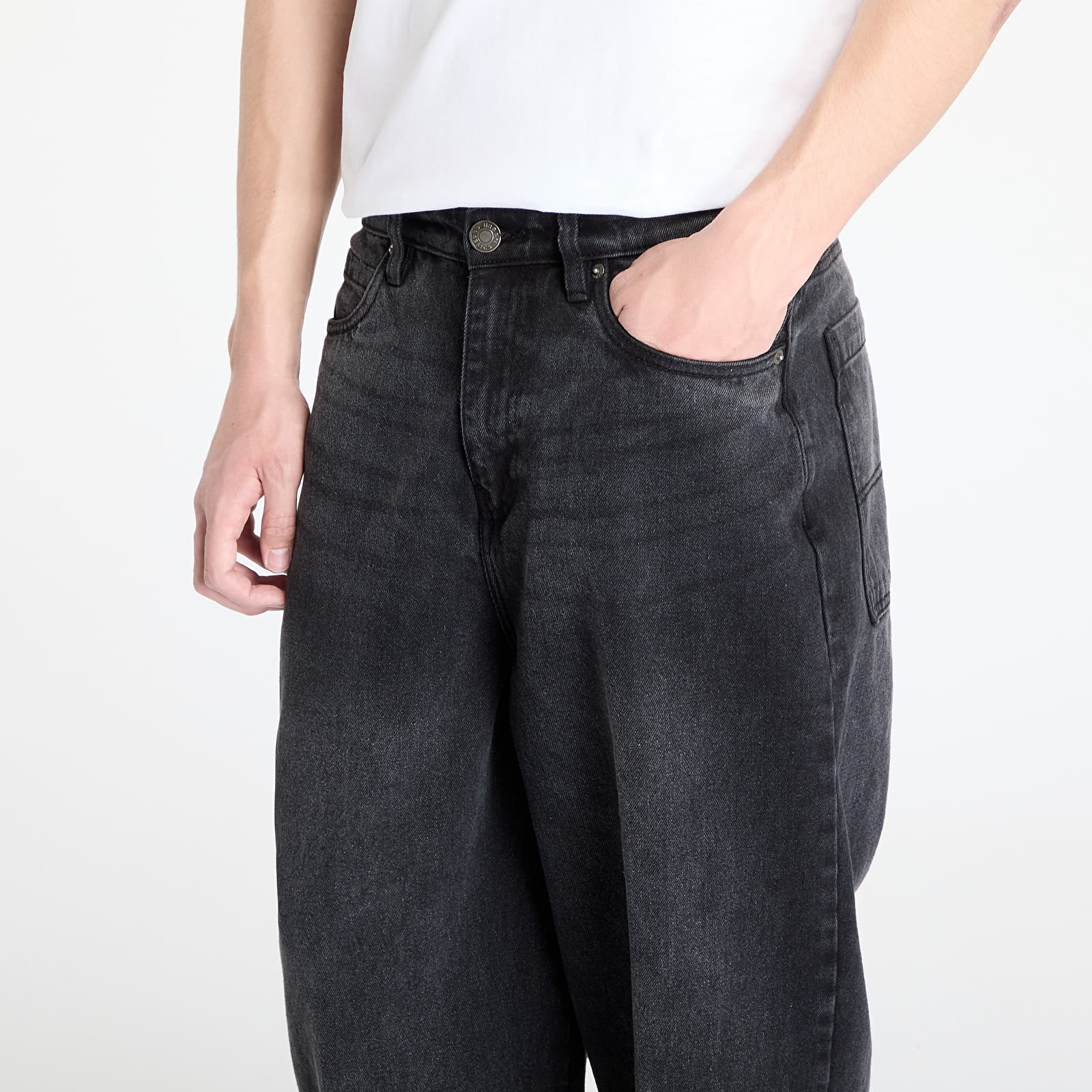 Püksid Urban Classics Tapered Heavy Ounce Baggy Jeans Black Washed