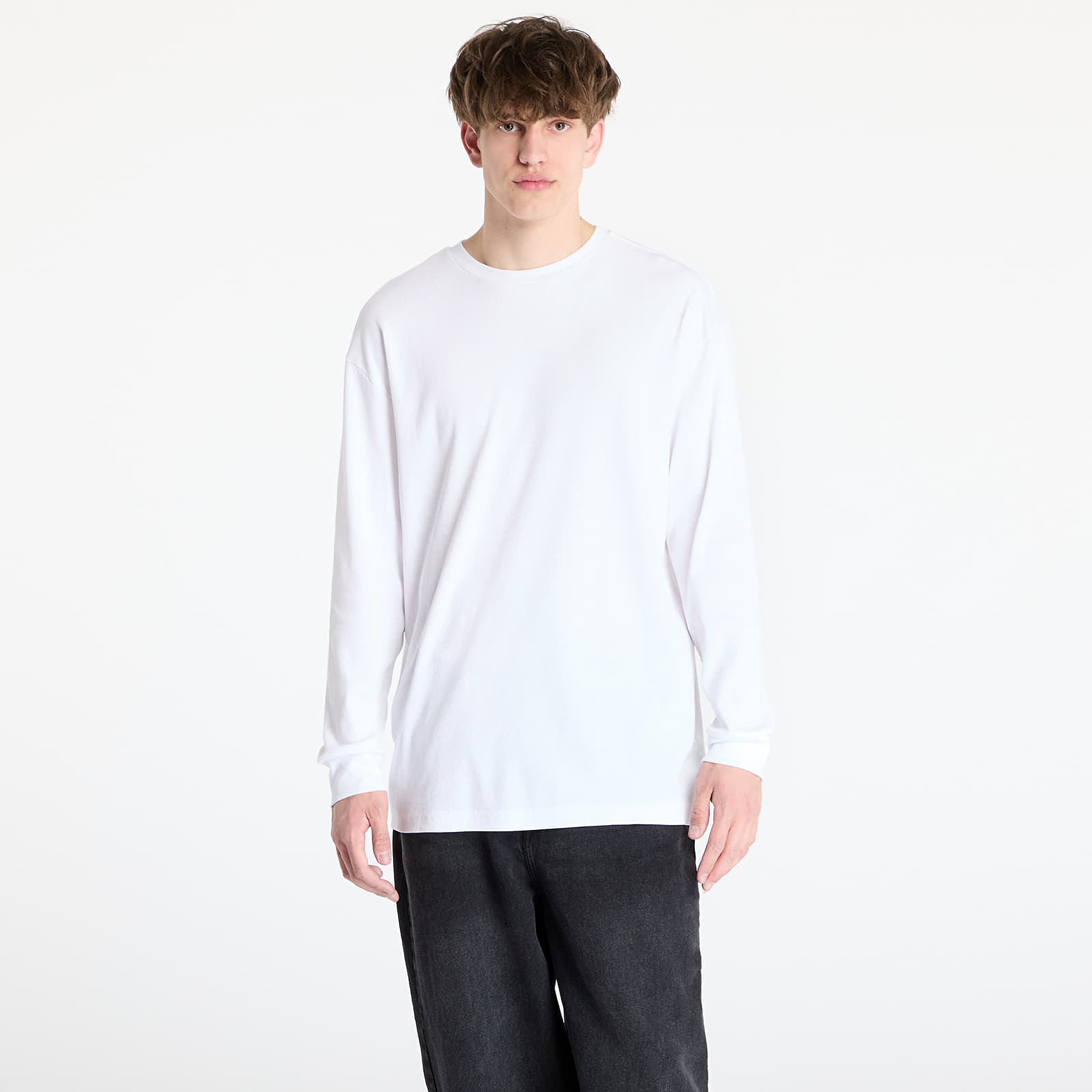 T-shirts Urban Classics Organic Boxy Rib Longsleeve White