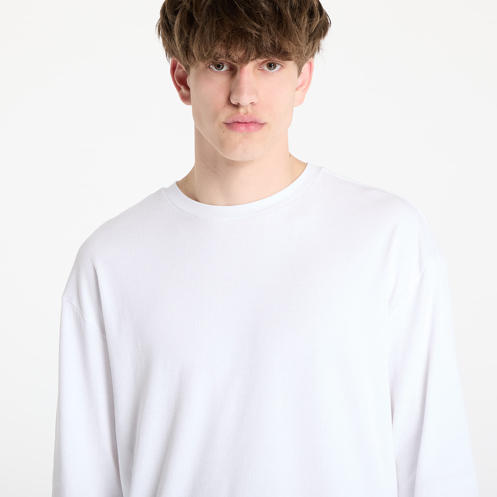 T-shirts Urban Classics Organic Boxy Rib Longsleeve White