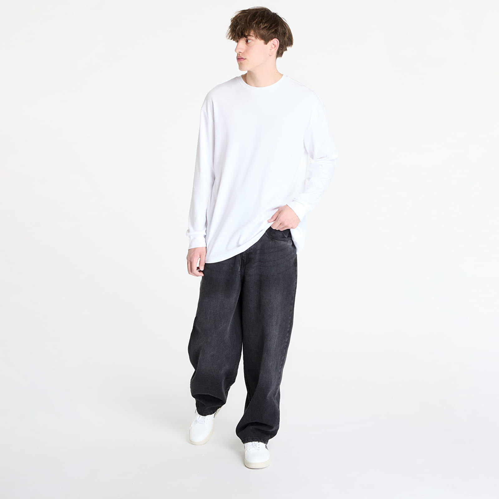 T-shirts Urban Classics Organic Boxy Rib Longsleeve White