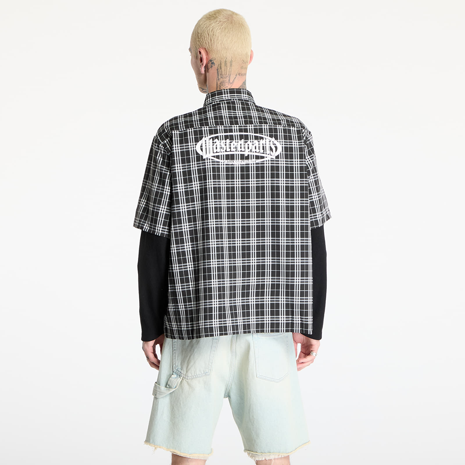 Vīriešu krekli Wasted Paris M Yard Tartan Shirt Age Black/ White
