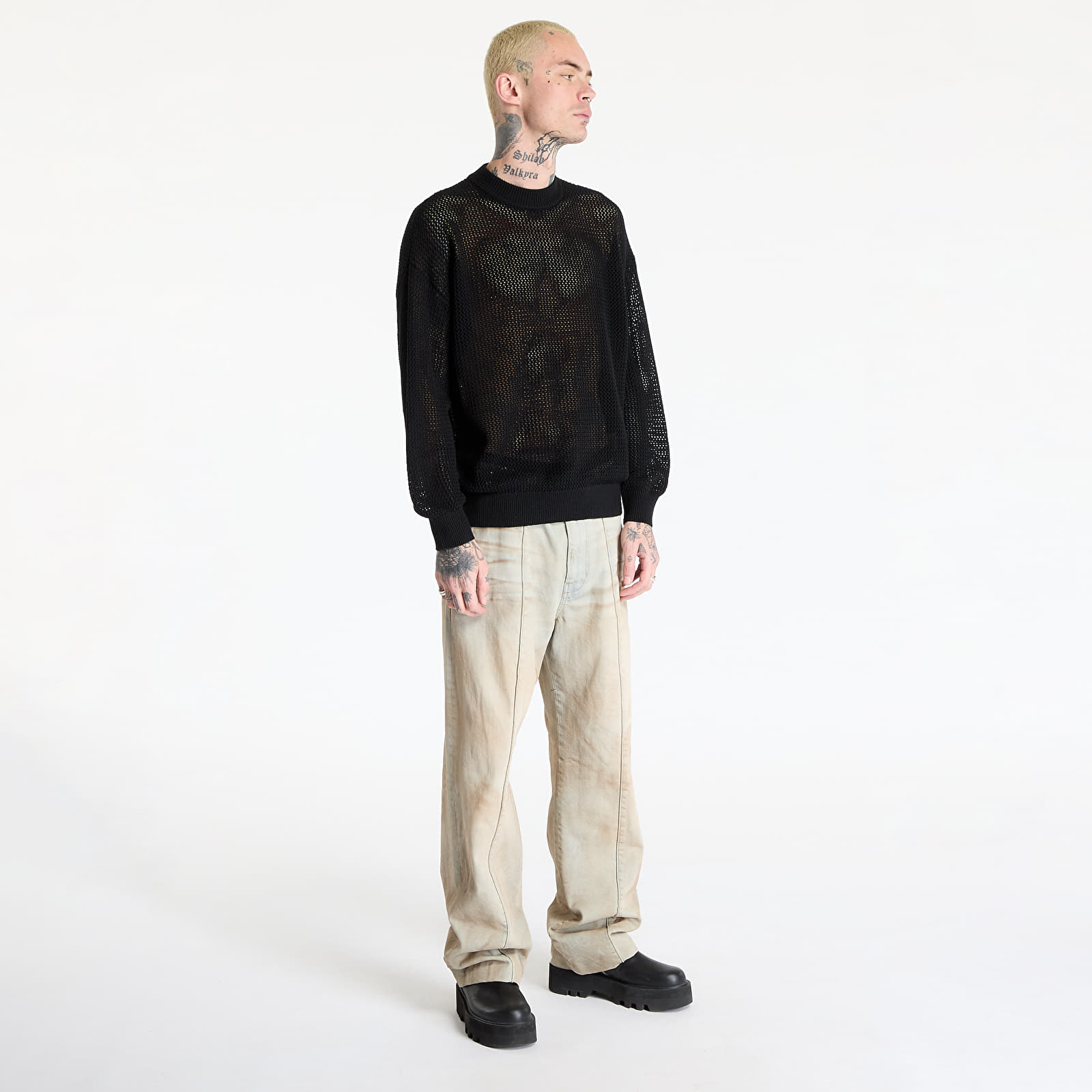 Jerséis para hombre Wasted Paris M Drives Loose Sweater Black