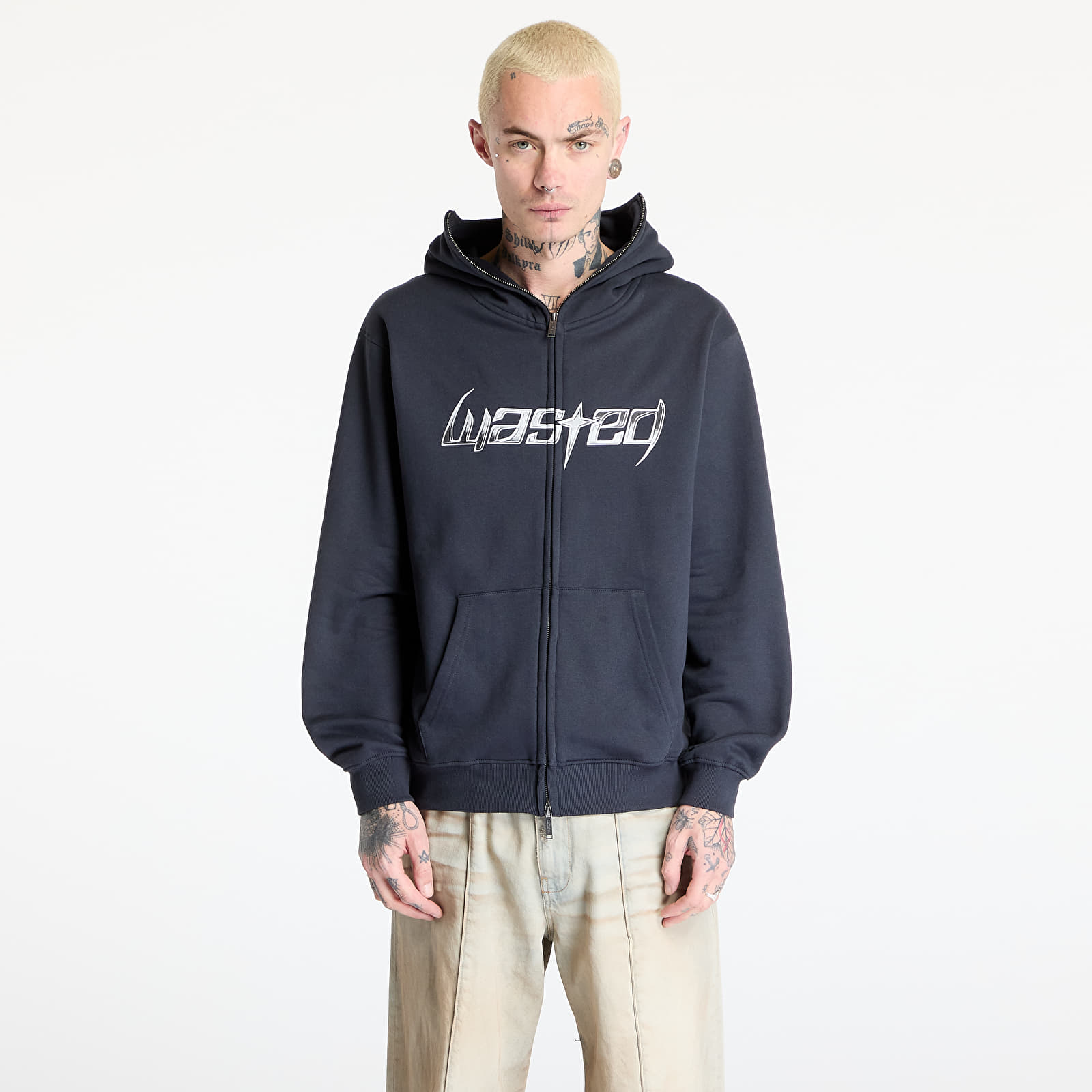 Felpe da uomo Wasted Paris M Blade Balaclava Zip Hoodie Night Blue