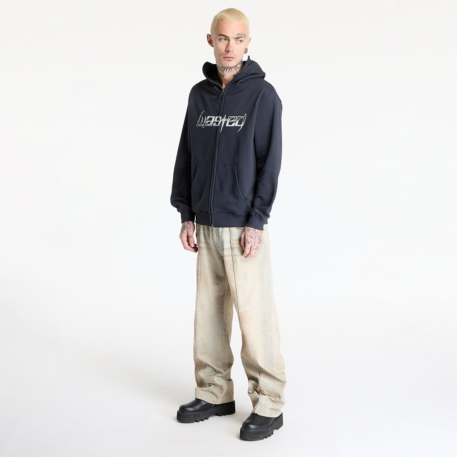 Felpe da uomo Wasted Paris M Blade Balaclava Zip Hoodie Night Blue