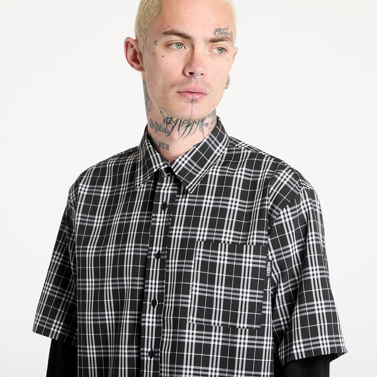 Vīriešu krekli Wasted Paris M Yard Tartan Shirt Age Black/ White