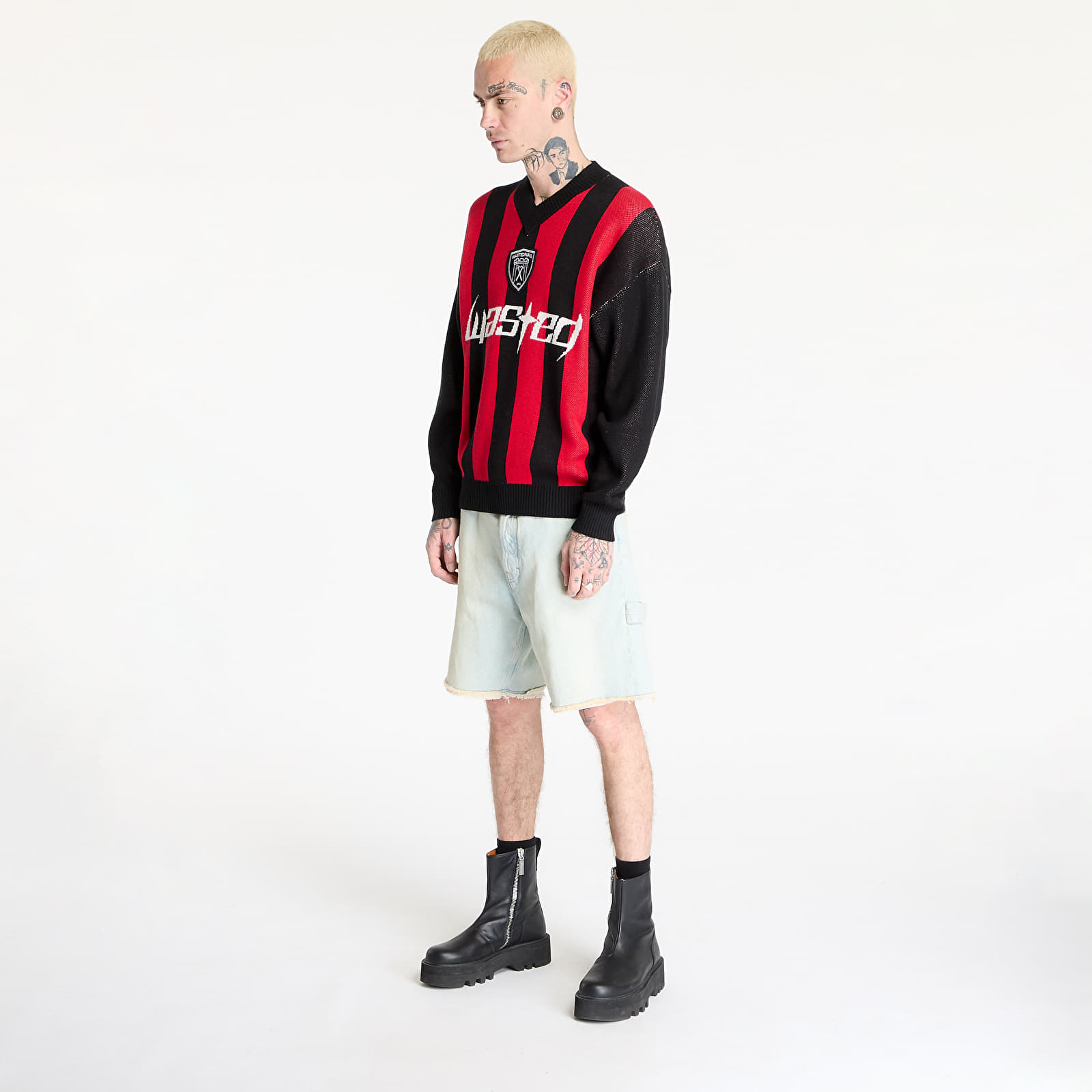 Men's sweaters Wasted Paris M Blade Sweater Black/ Fire Red