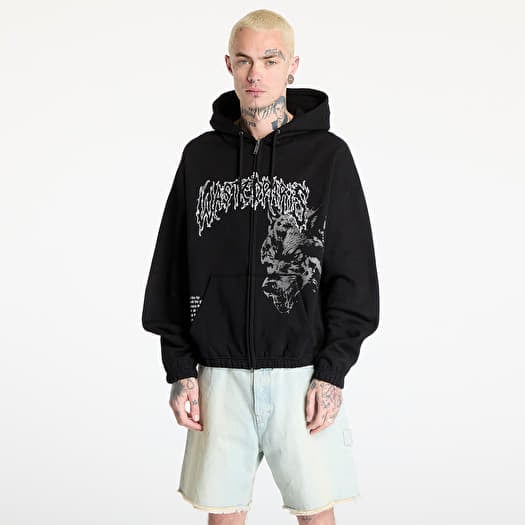 Majica Wasted Paris M Varg Boxy Zip Hoodie Black