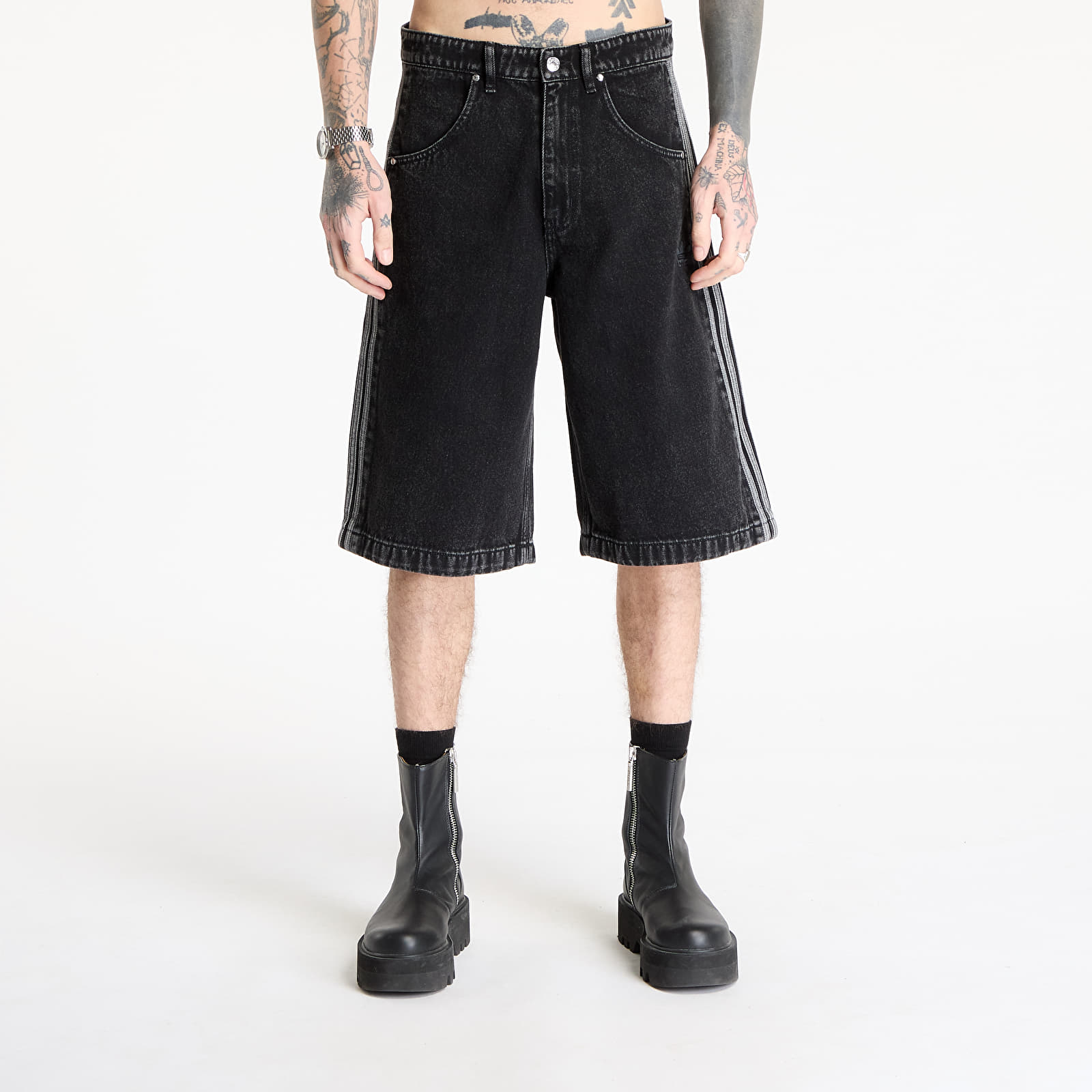 Muške kratke hlače adidas Firebird Adicolor Denim Shorts True Black Denim