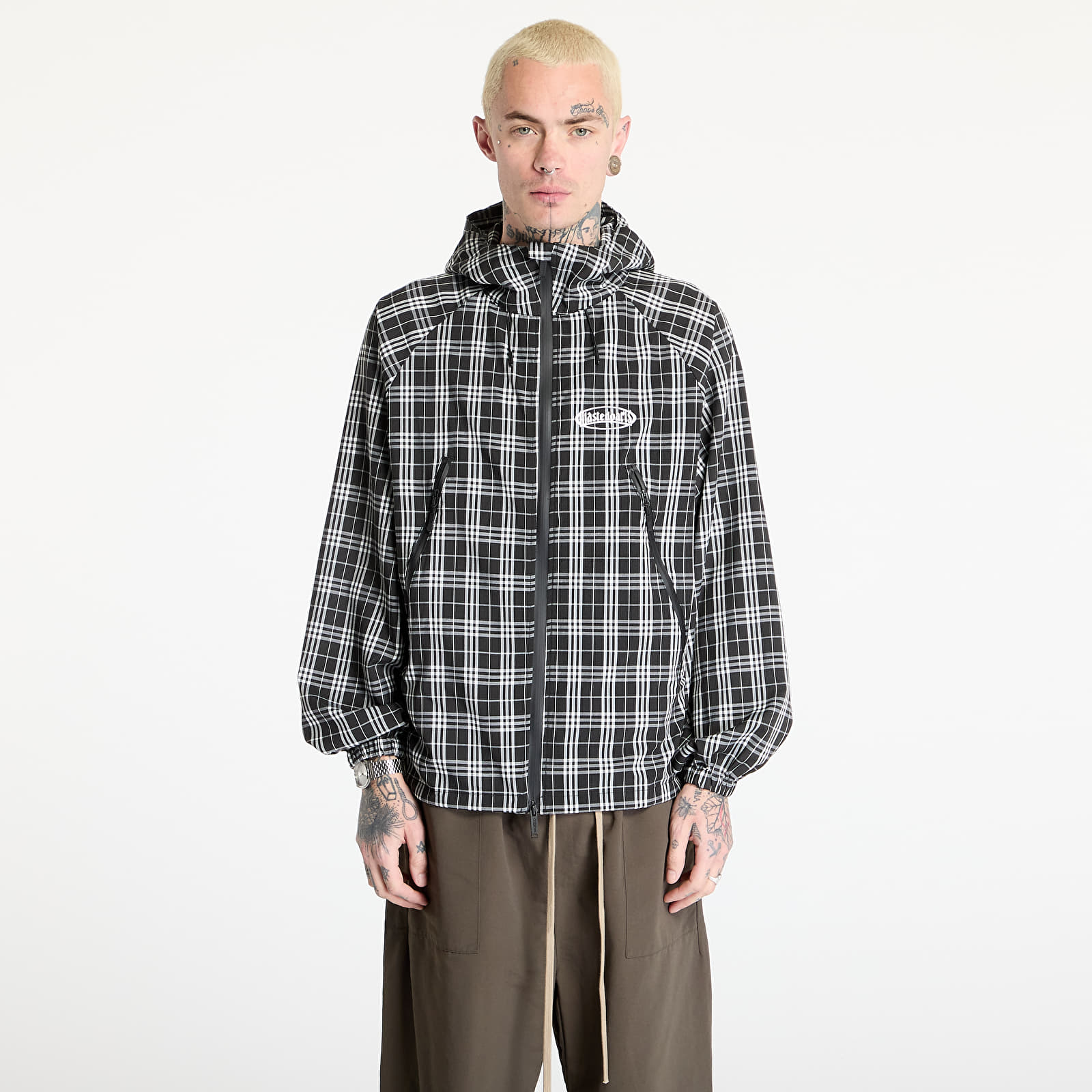 Men's windbreakers Wasted Paris M Yard Tartan Windbreaker Black/ White