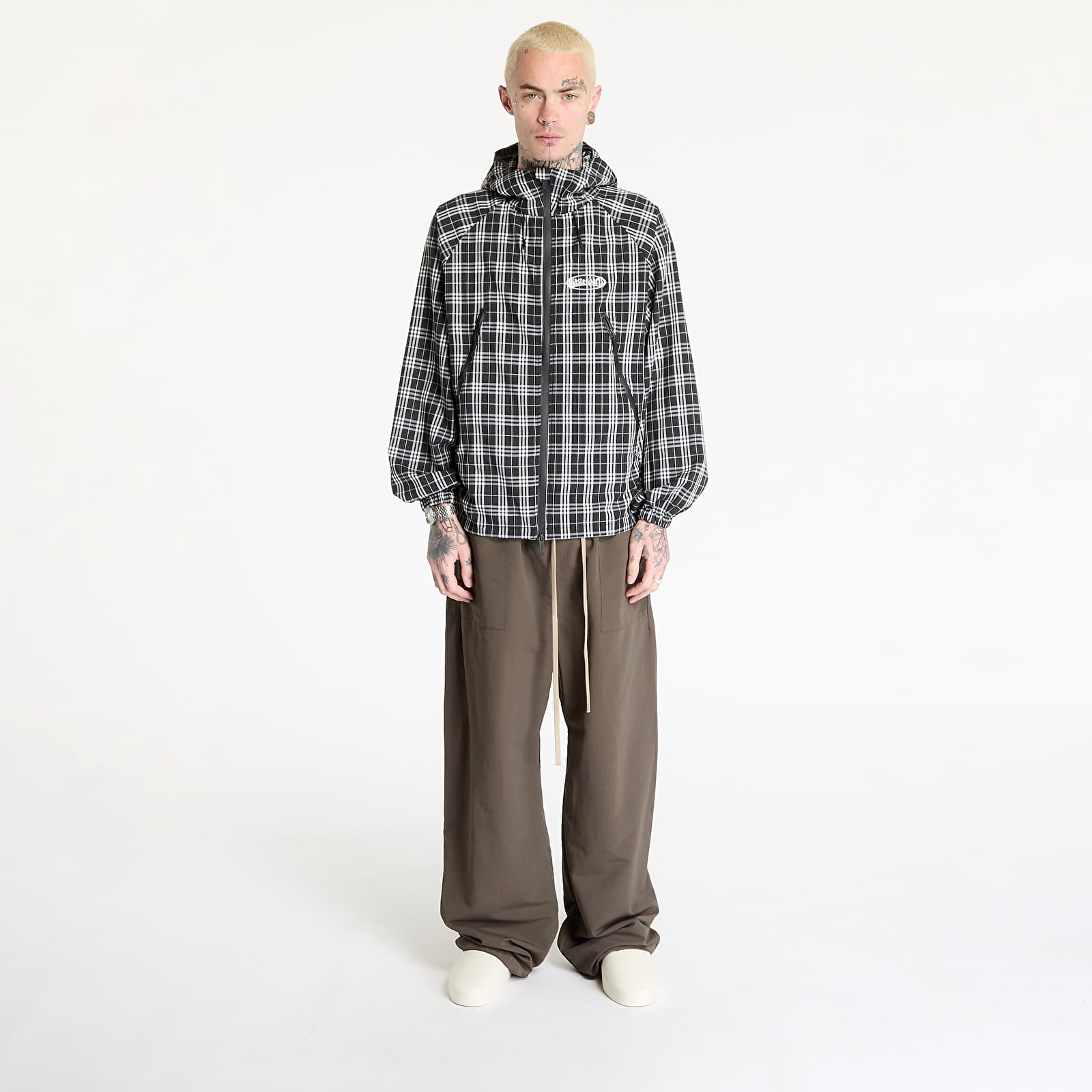 Men's windbreakers Wasted Paris M Yard Tartan Windbreaker Black/ White
