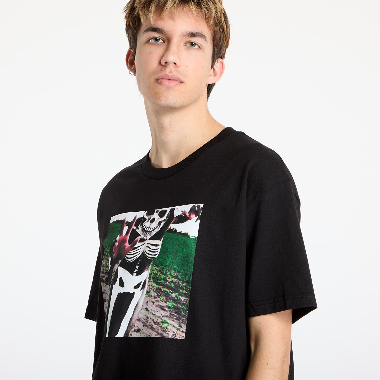 T-shirts hommes PLEASURES x Slipknot Skeleton T-Shirt Black