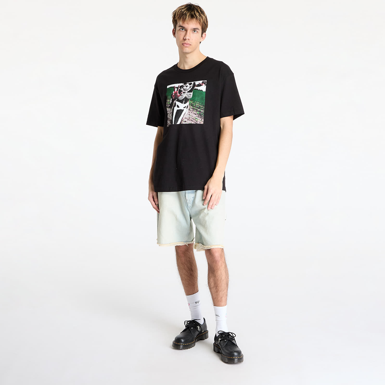 T-shirts hommes PLEASURES x Slipknot Skeleton T-Shirt Black