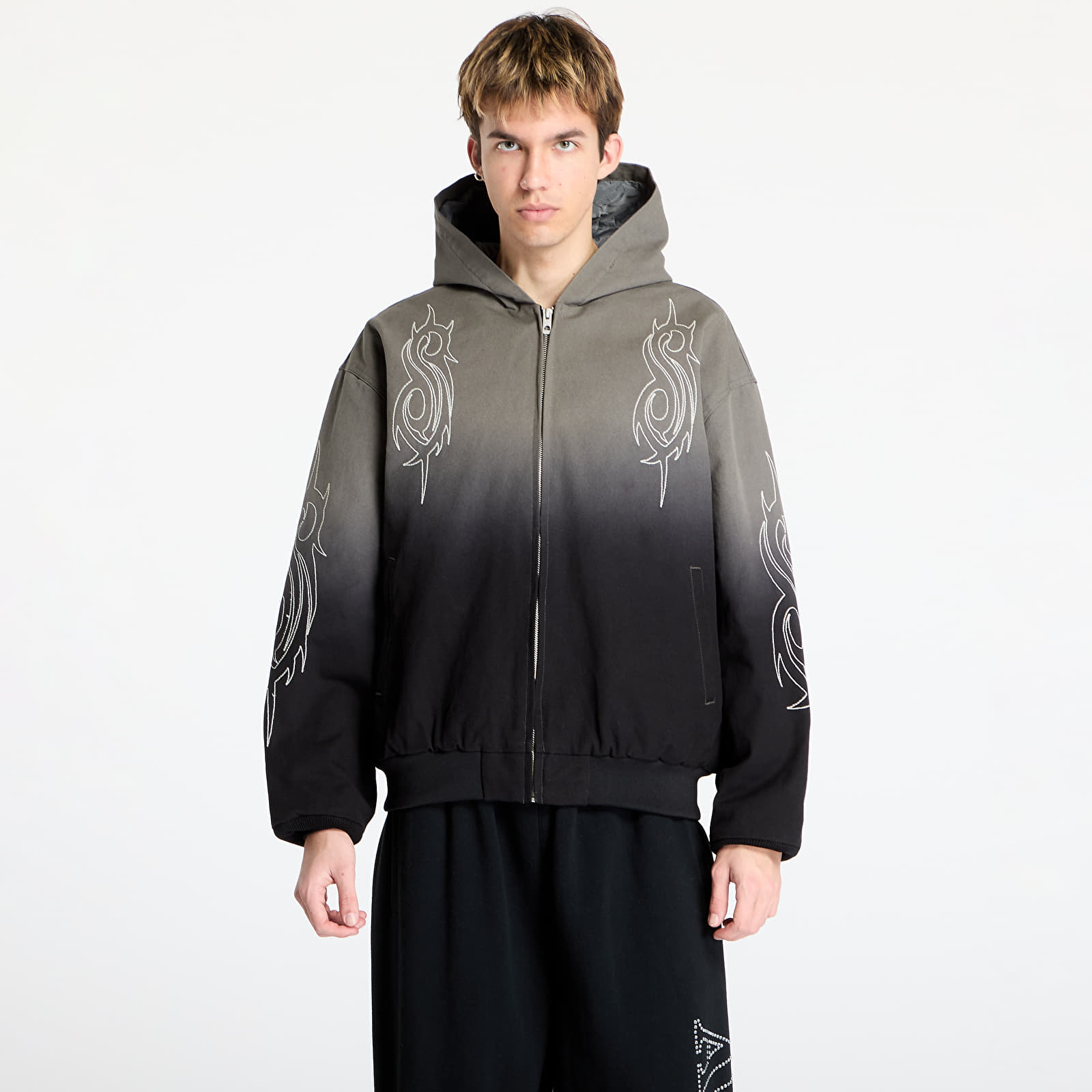 Herrenjacken PLEASURES x Slipknot Star Hooded Jacket Grey
