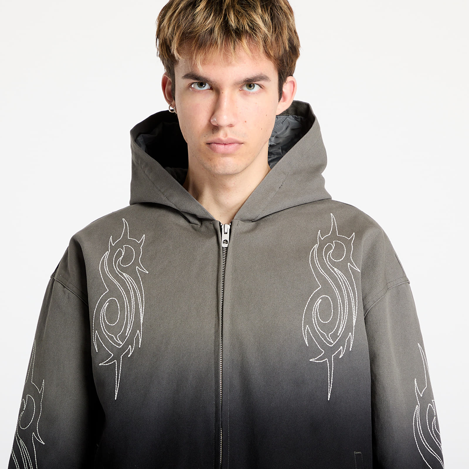 Herrenjacken PLEASURES x Slipknot Star Hooded Jacket Grey