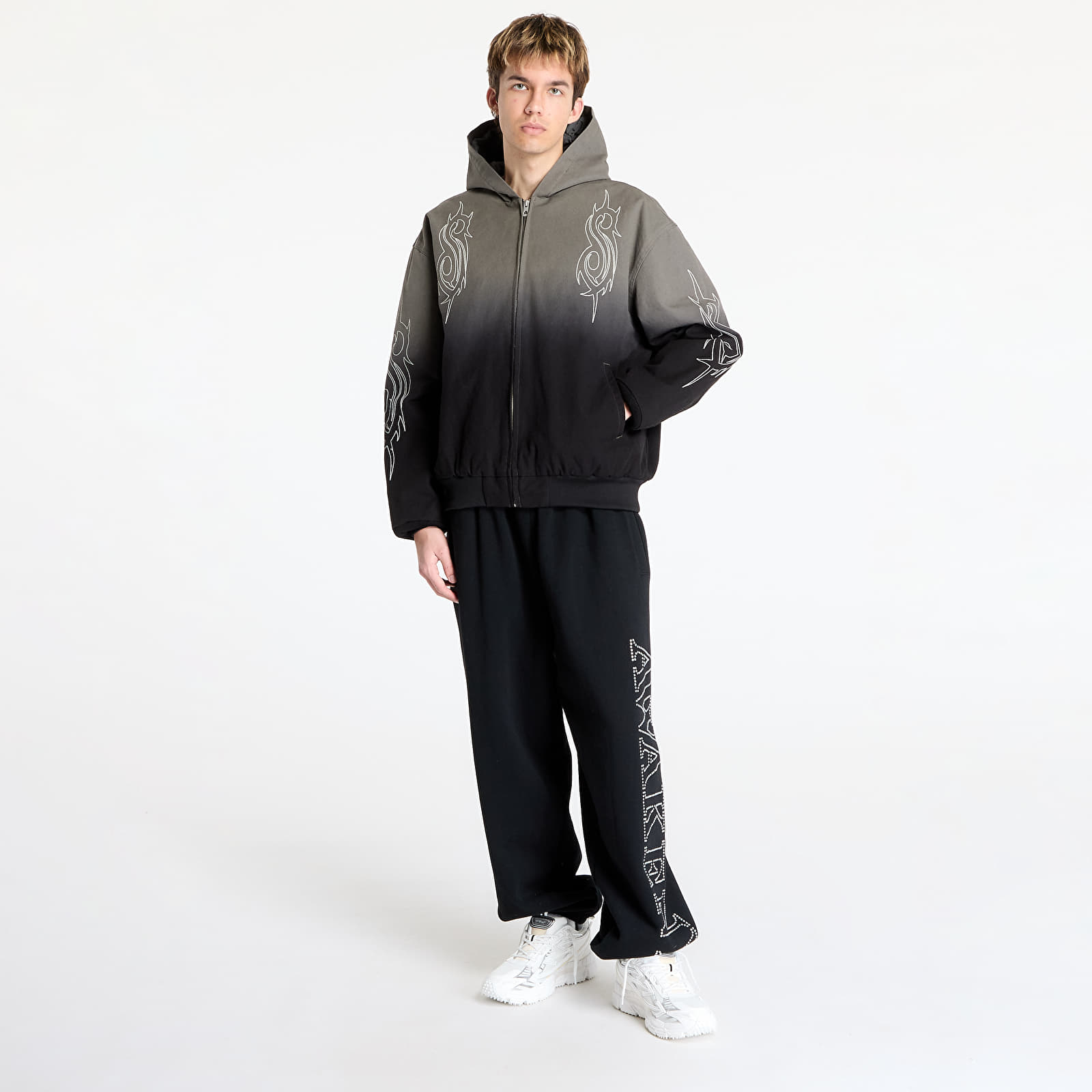 Herrenjacken PLEASURES x Slipknot Star Hooded Jacket Grey