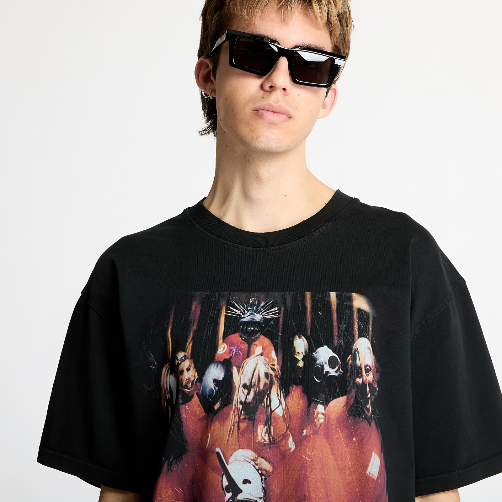 Meeste T-särgid PLEASURES x Slipknot Self Titled Heavyweight Shirt Black