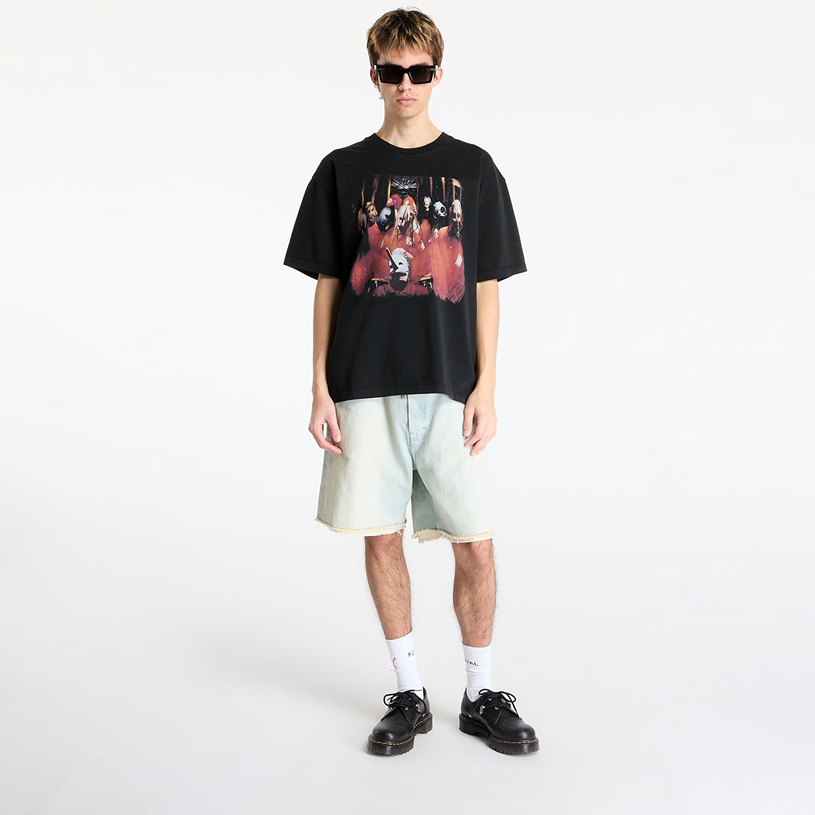 Meeste T-särgid PLEASURES x Slipknot Self Titled Heavyweight Shirt Black