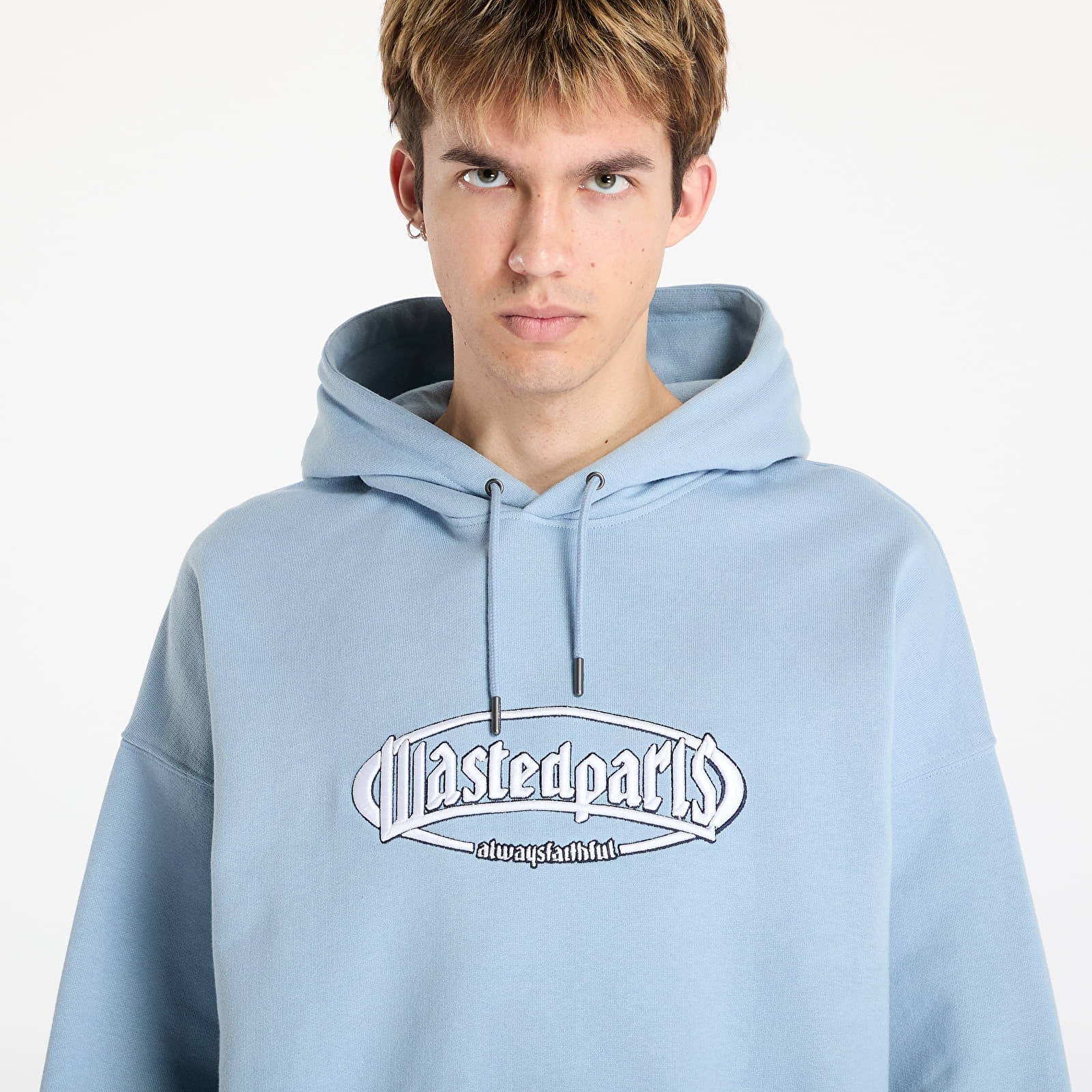 Moške majice Wasted Paris M Yard Boxy Hoodie Light Blue