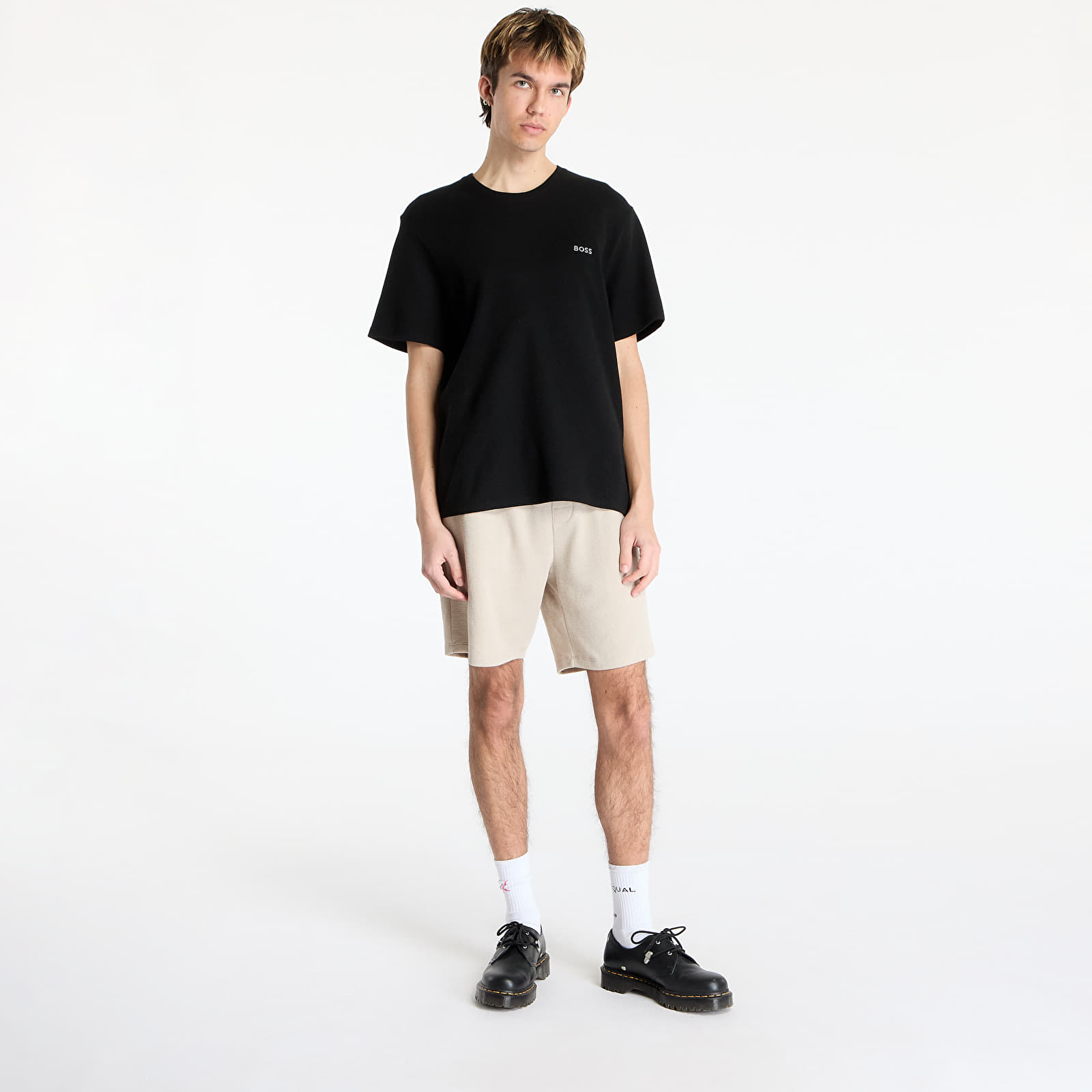Muške kratke hlače Hugo Boss Men's Waffle Shorts Beige
