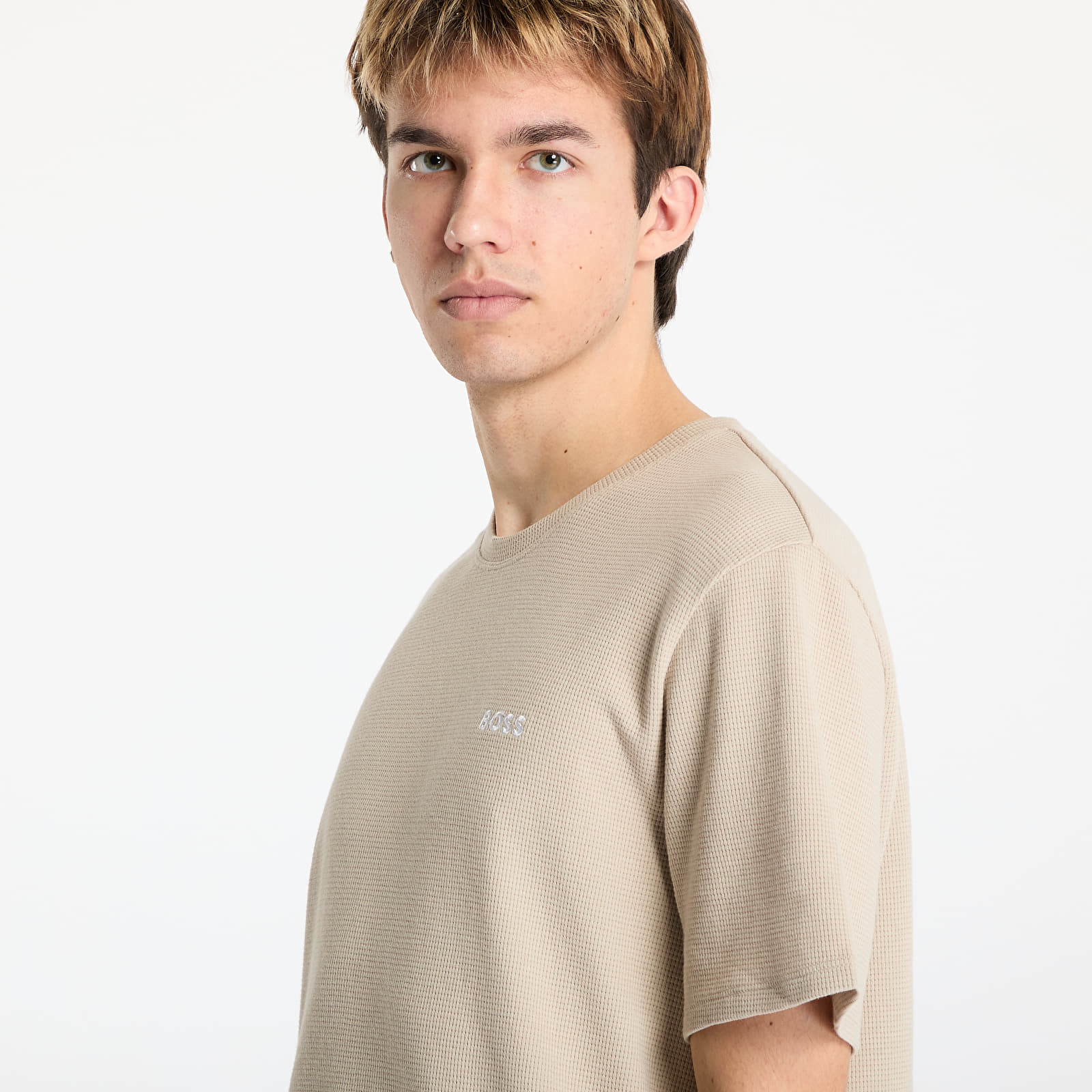 Moške majice Hugo Boss Men's Waffle T-Shirt Beige