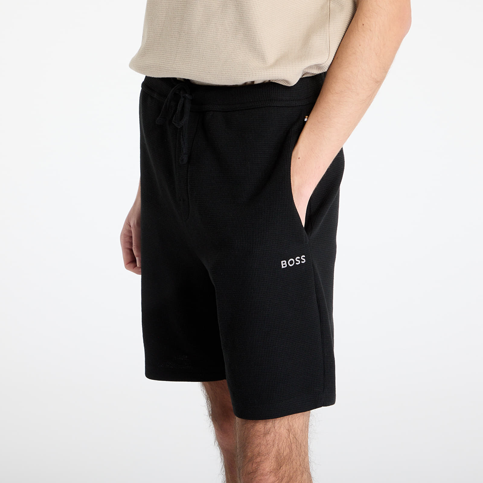 Men's shorts Hugo Boss Men's Waffle Shorts Black