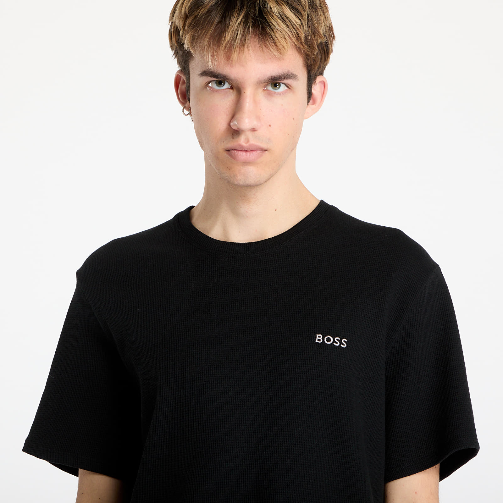 Meeste T-särgid Hugo Boss Men's Waffle T-Shirt Black