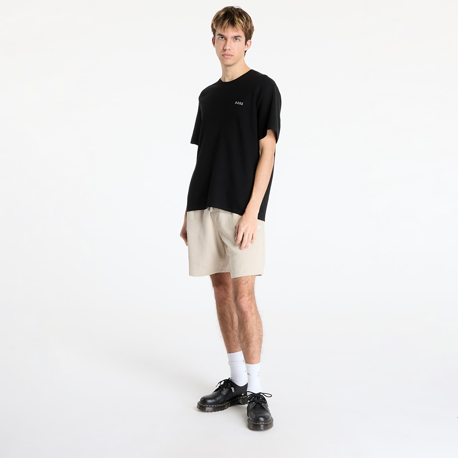 Meeste T-särgid Hugo Boss Men's Waffle T-Shirt Black
