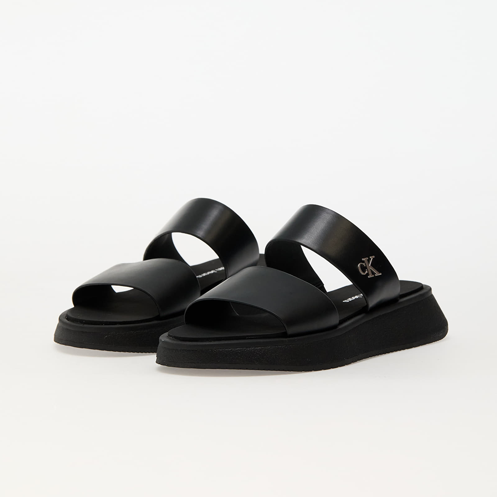 Ženske superge in čevlji Calvin Klein Jeans Sandal Slide Double Black