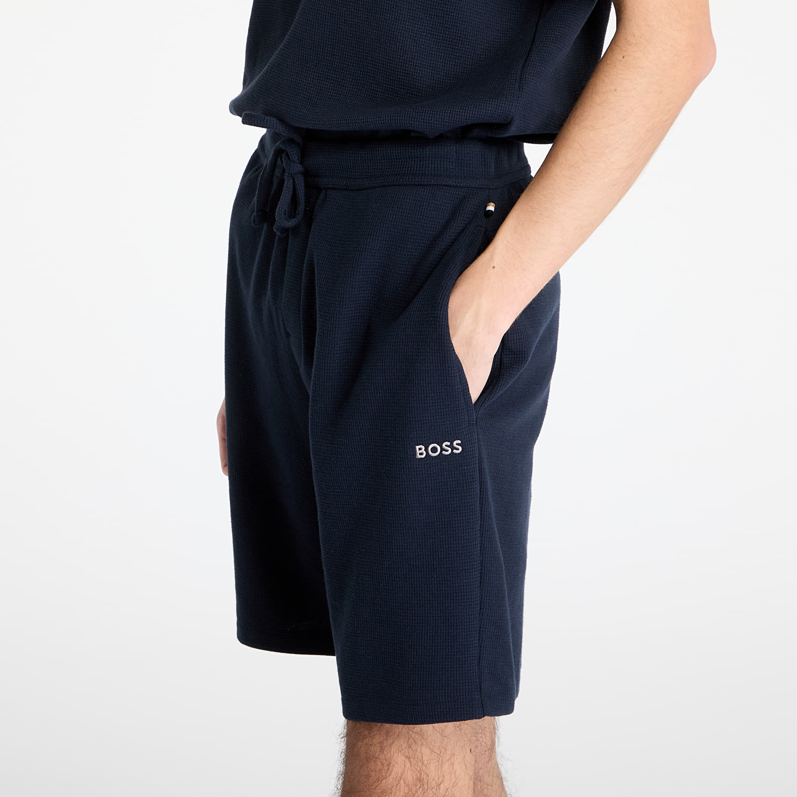 Men's shorts Hugo Boss Men's Waffle Shorts Blue