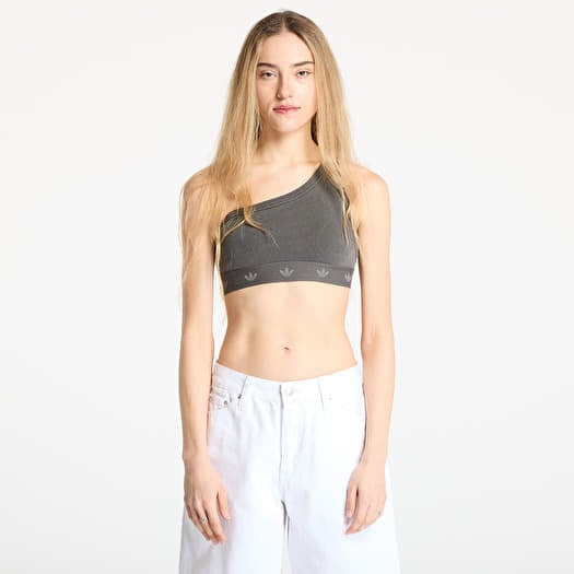 Top adidas Ribbed One Shoulder Top Black