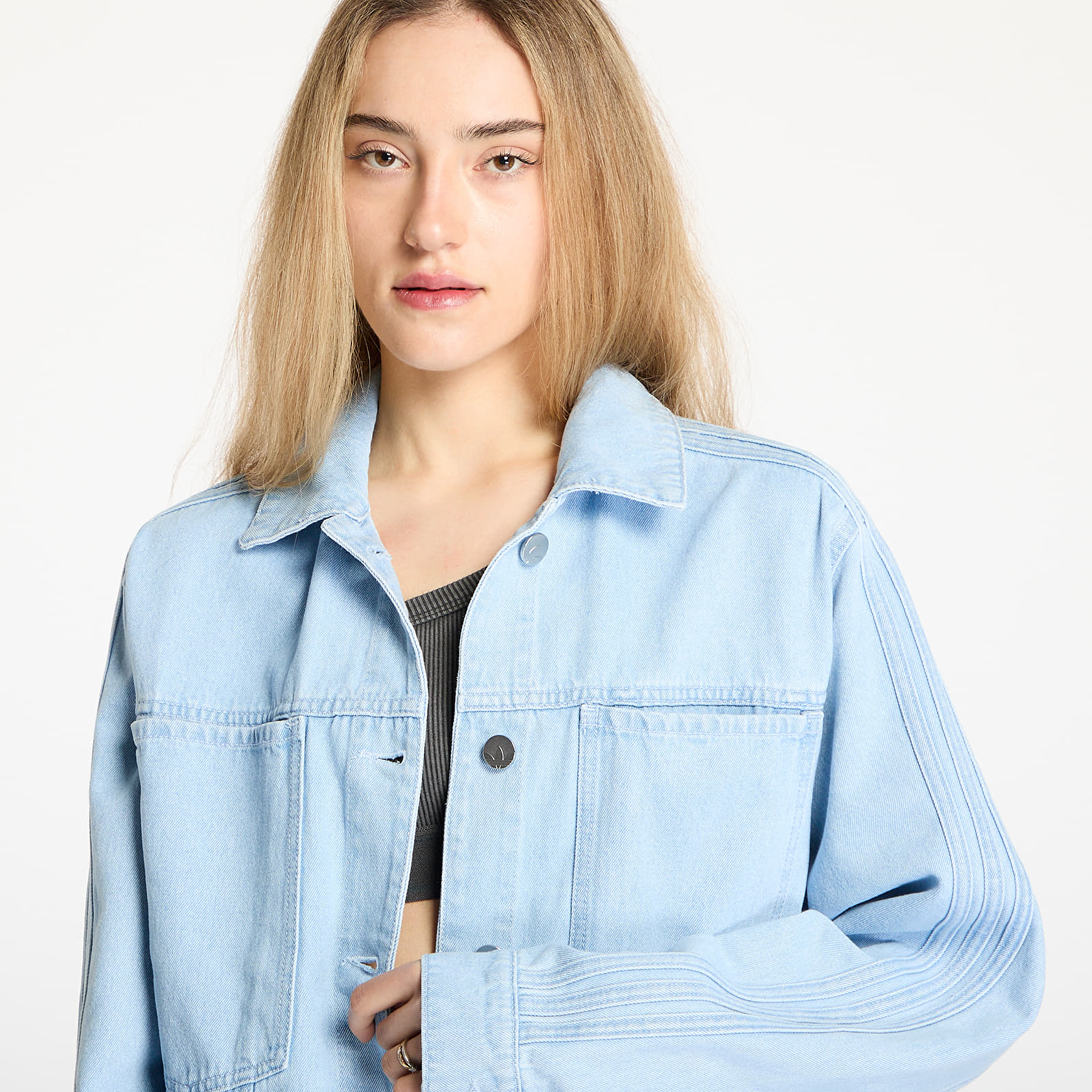 Sobrecamisas adidas Premium Essentials Denim Jacket Not Defined/ Light Denim