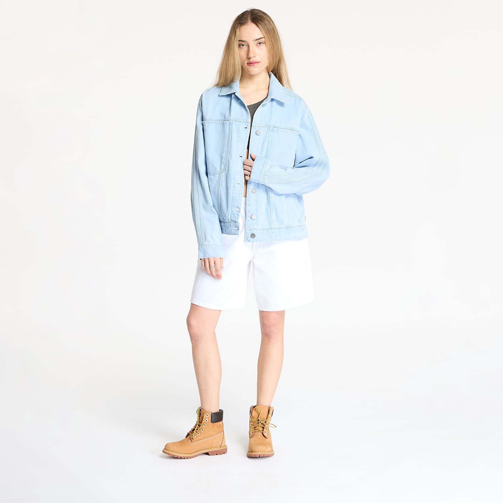 Sobrecamisas adidas Premium Essentials Denim Jacket Not Defined/ Light Denim