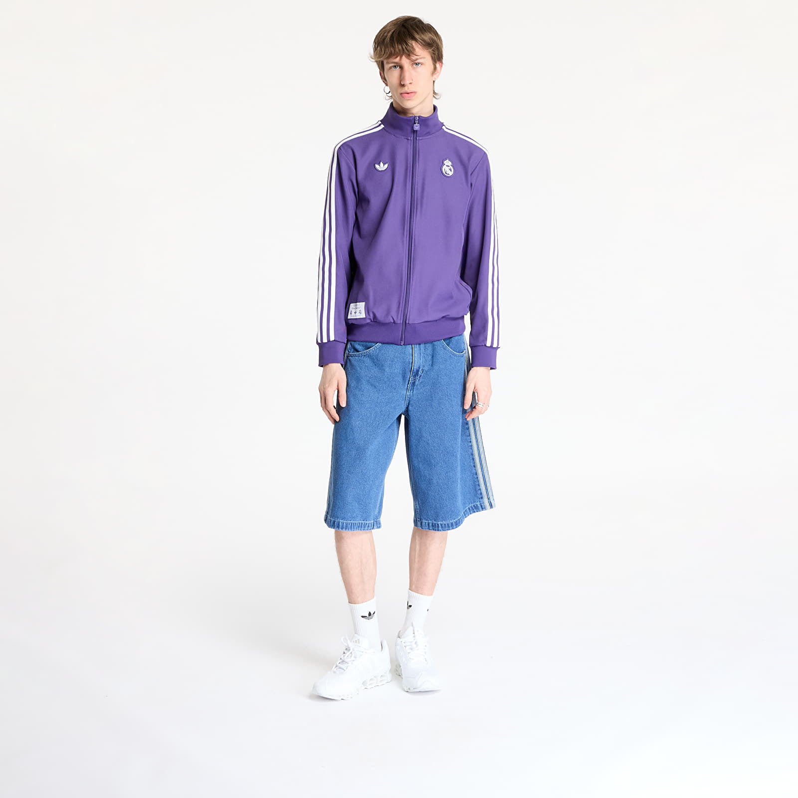 Korte broeken adidas Firebird Adicolor Denim Shorts Medium Blue Denim
