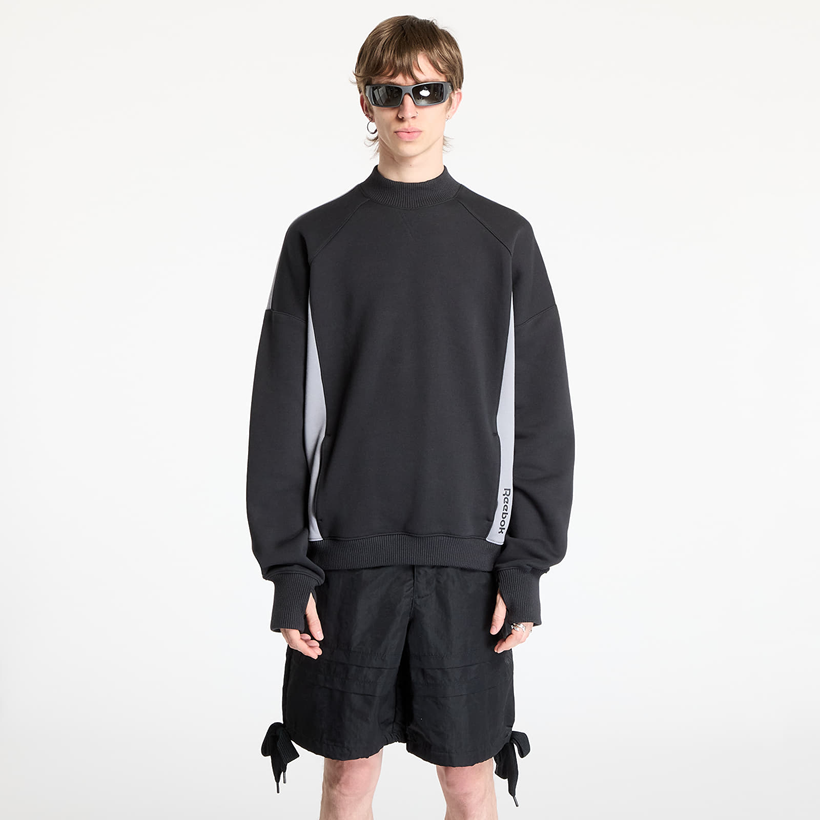 Sudaderas de hombre Reebok French Terry Crewneck UNISEX Washed Black/ Grey 3