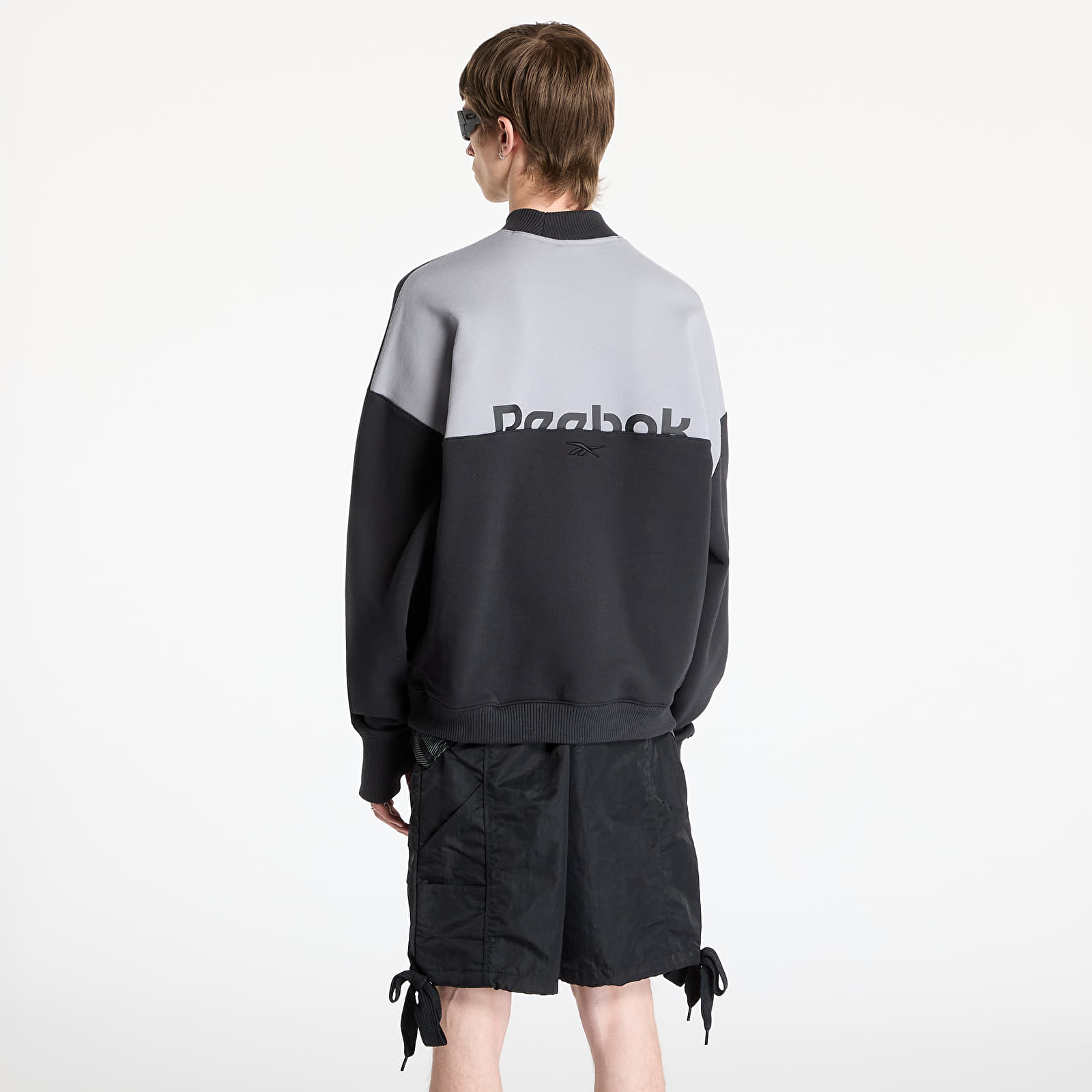 Sudaderas de hombre Reebok French Terry Crewneck UNISEX Washed Black/ Grey 3
