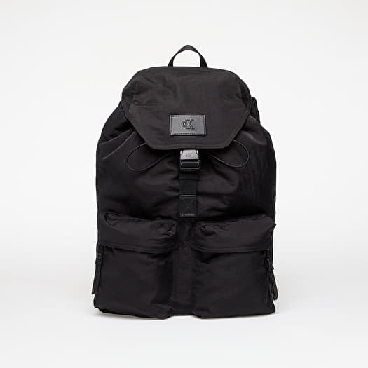 Mugursoma Calvin Klein Jeans Metro Nylon Flap Bagpack Black