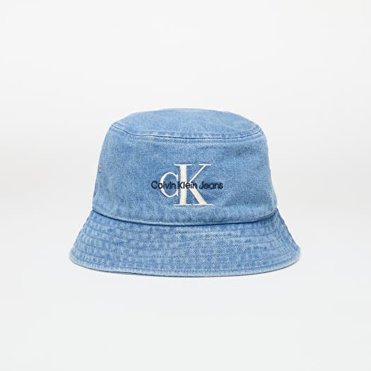 Calvin Klein Jeans Mono Logo Denim Bucket Hat Blue
