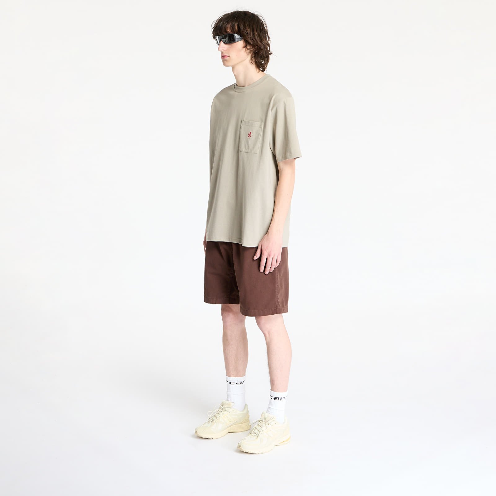 T-skjorter for menn Gramicci One Point UNISEX Tee Khaki