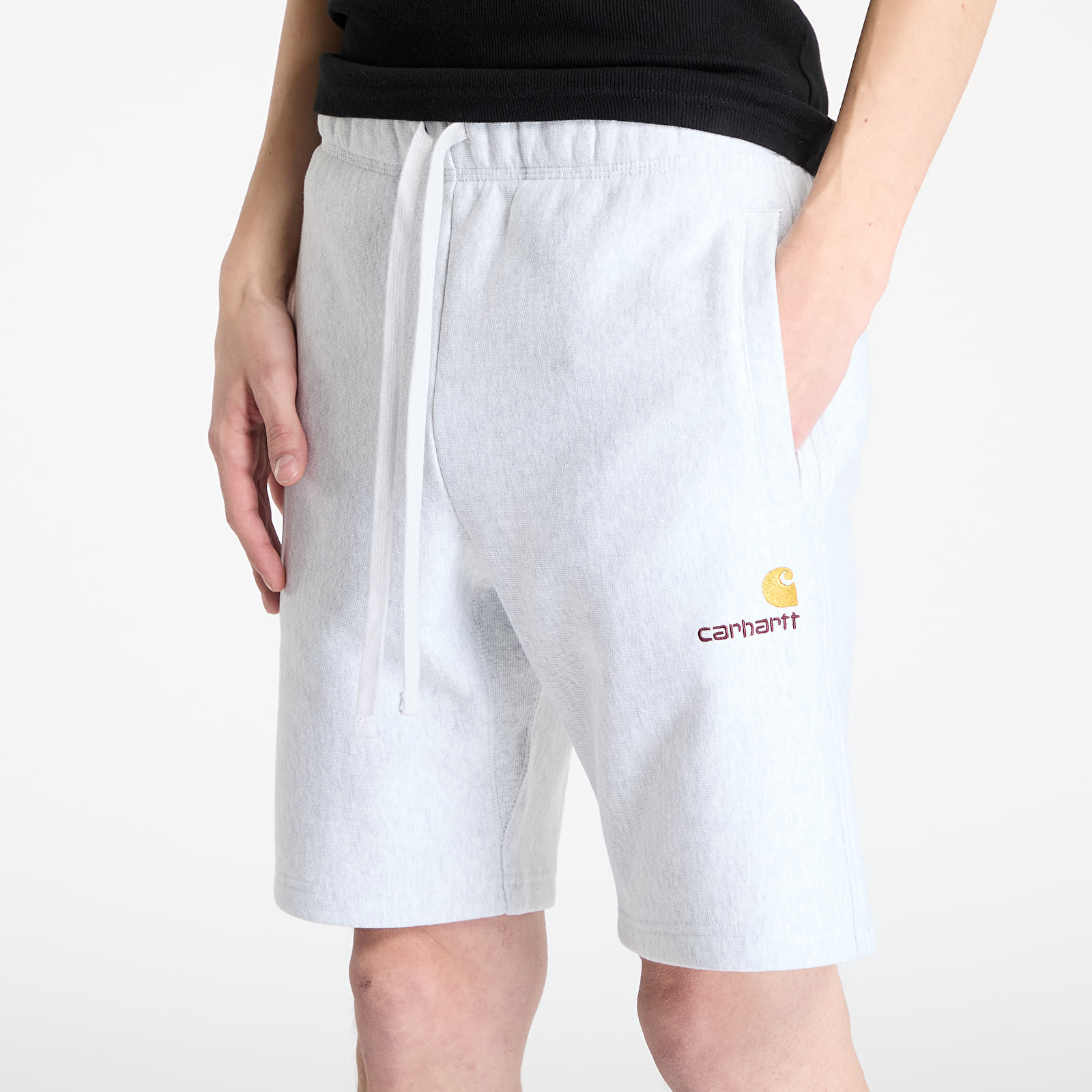 Men's shorts Carhartt WIP American Script Sweat Short Ash Heather