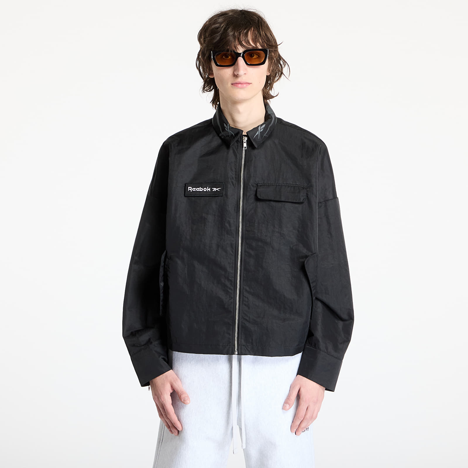 Podkoszulki Reebok Zipped Overshirt UNISEX Washed Black