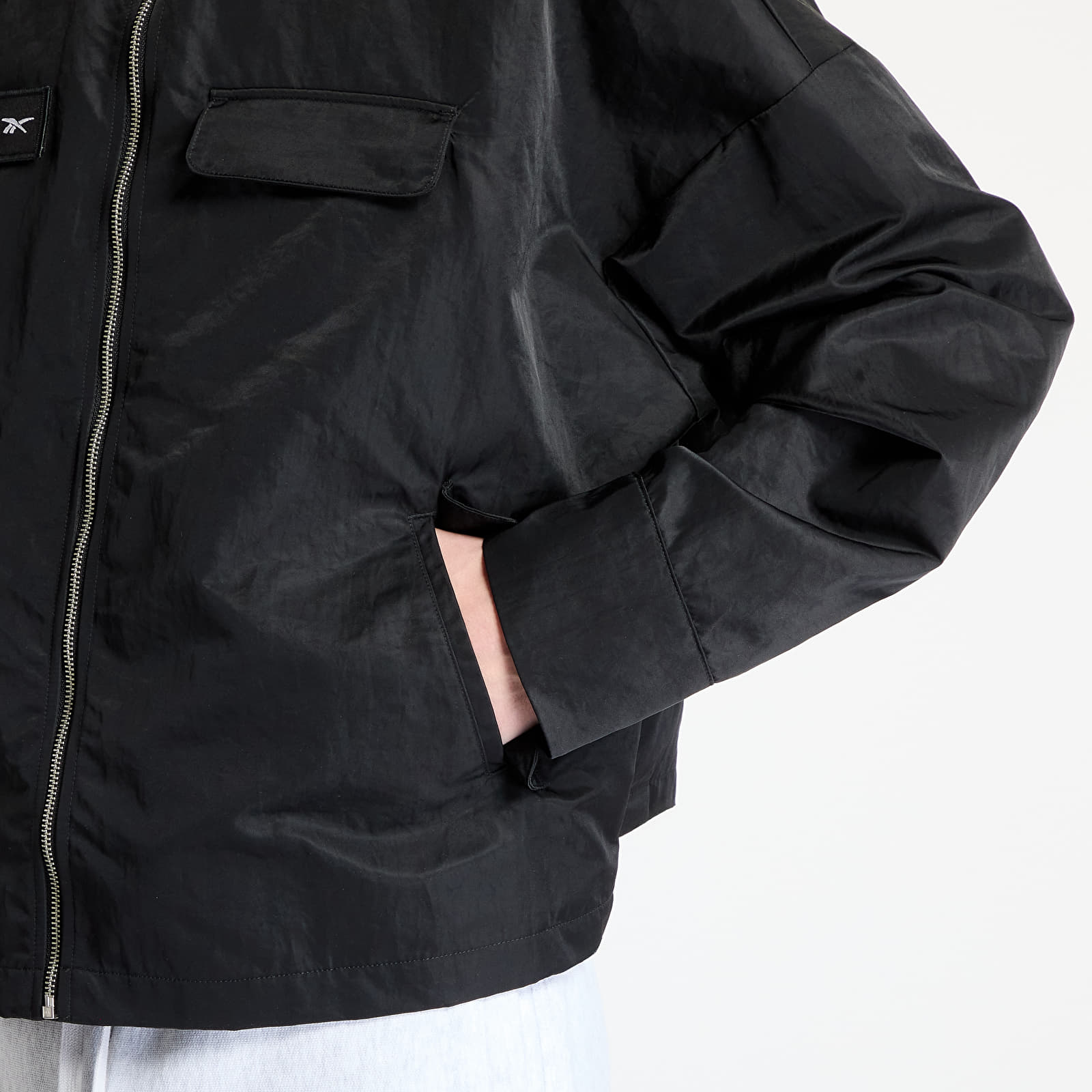 Podkoszulki Reebok Zipped Overshirt UNISEX Washed Black