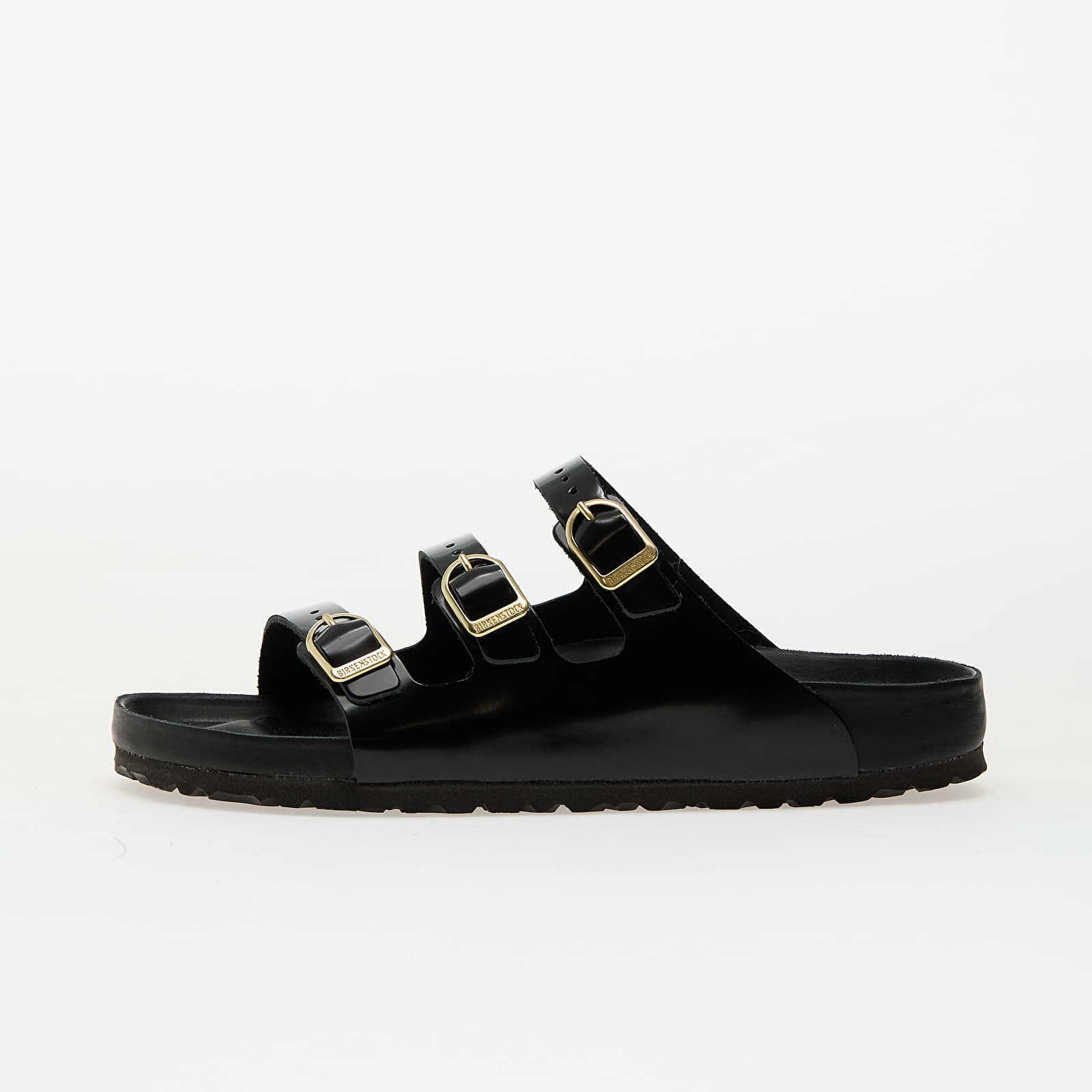 Naiste tossud ja kingad Birkenstock Florida Fresh Natural Leather Patent High-Shine Black