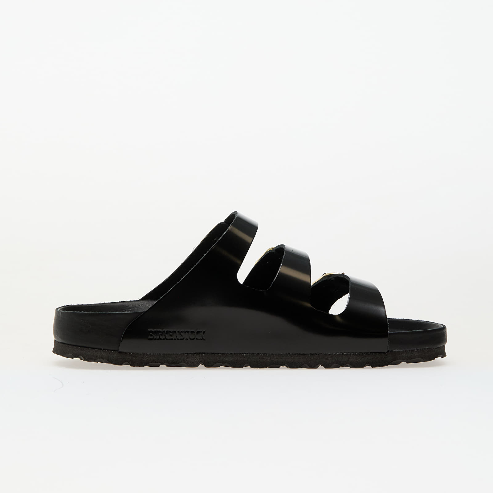 Naiste tossud ja kingad Birkenstock Florida Fresh Natural Leather Patent High-Shine Black