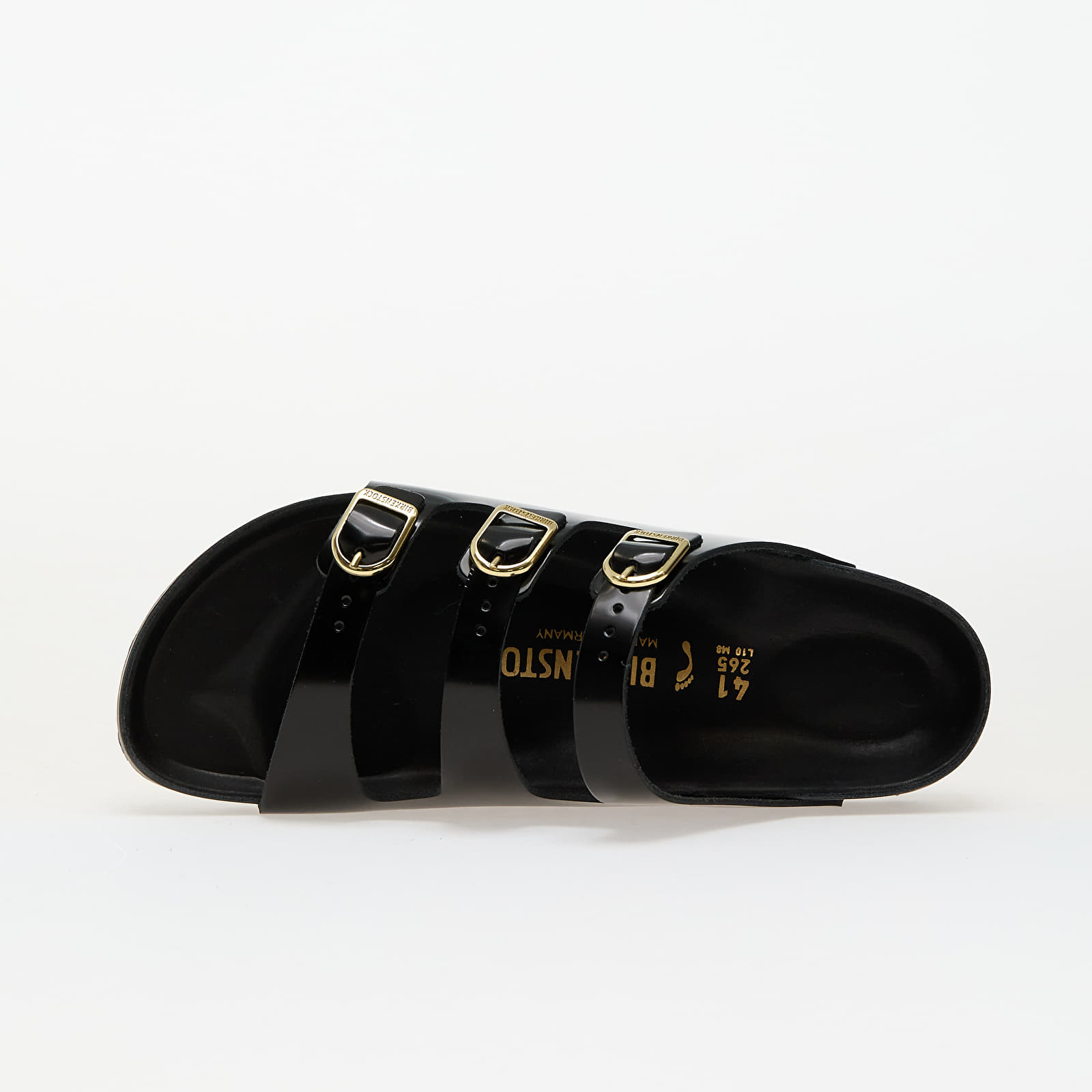 Naiste tossud ja kingad Birkenstock Florida Fresh Natural Leather Patent High-Shine Black