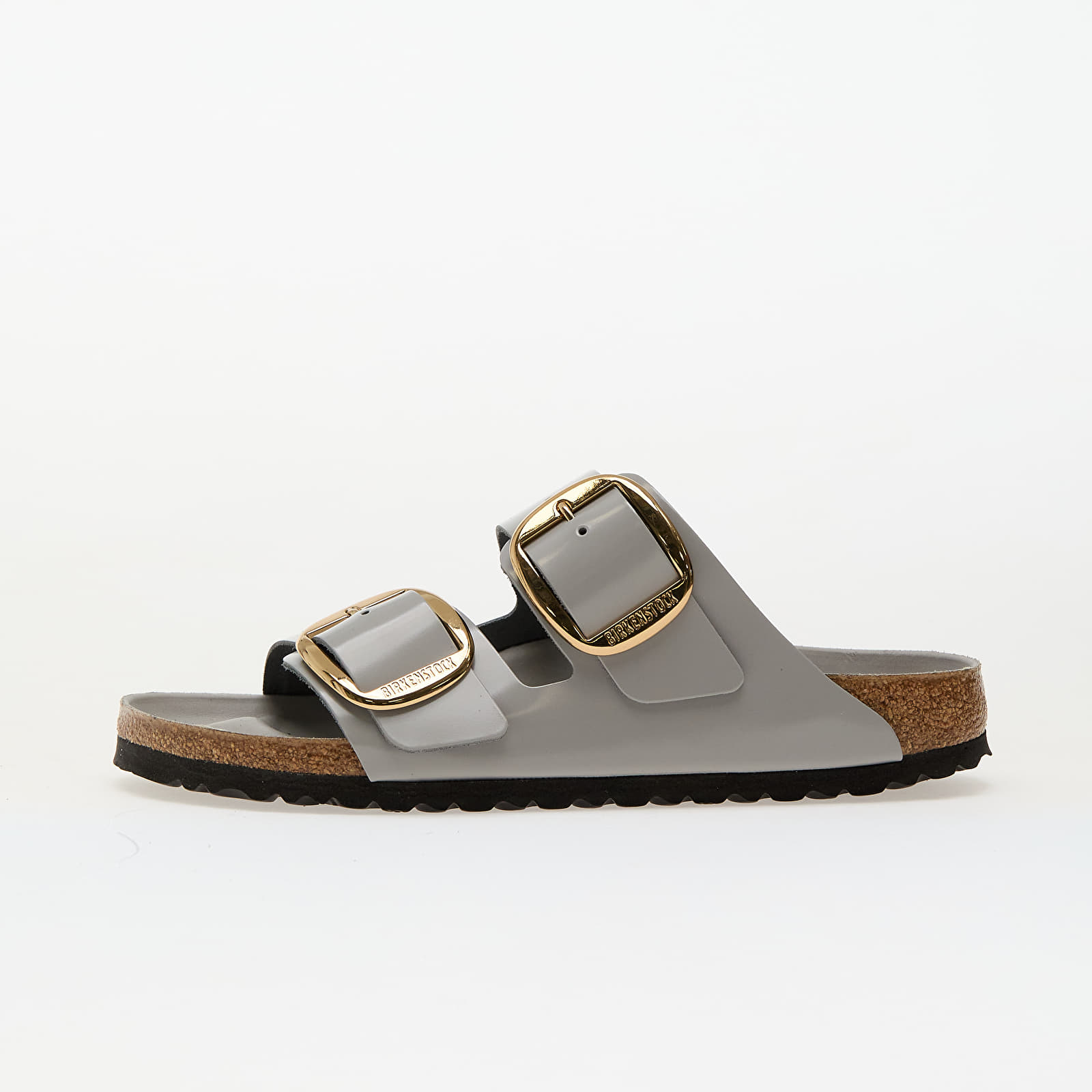 Naiste tossud ja kingad Birkenstock Arizona Big Buckle Natural Leather Patent High-Shine Stone Coin